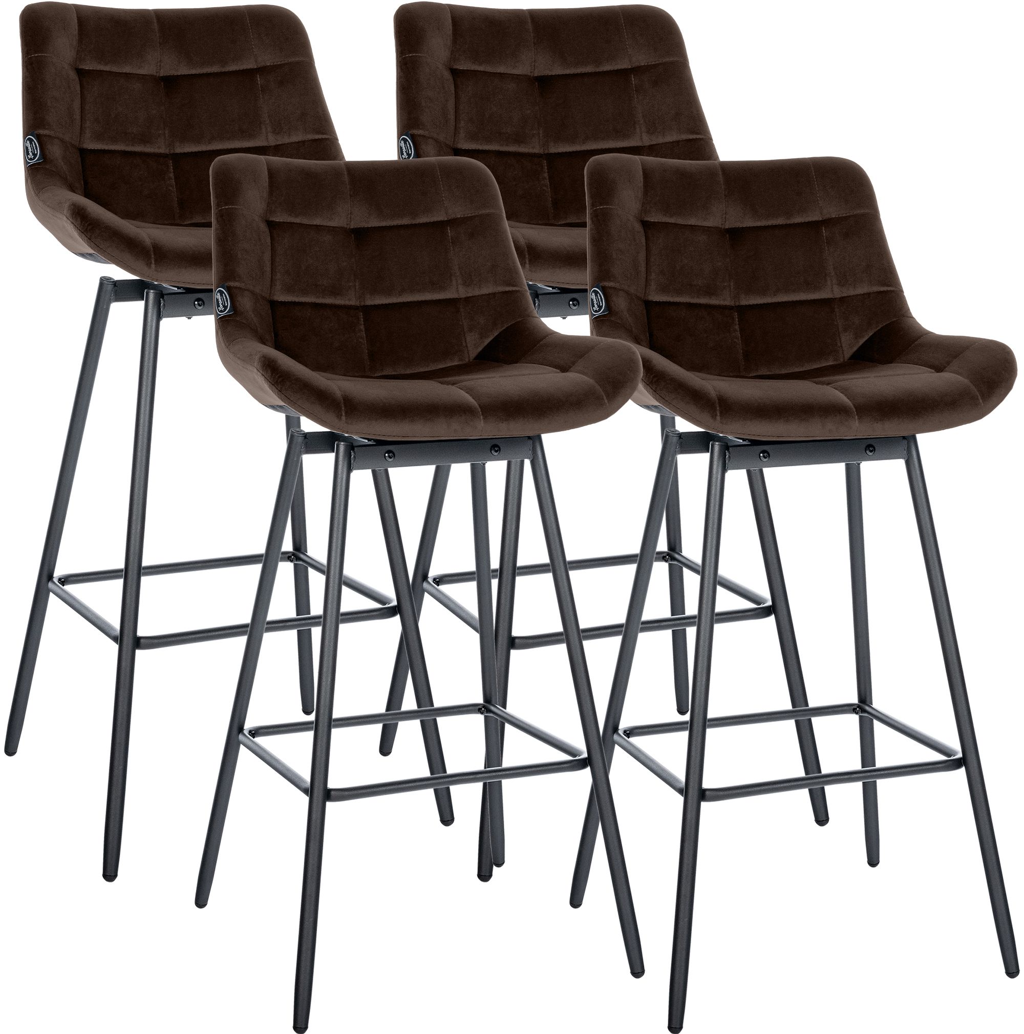 4er Set Barhocker Weston Schwenkbar Samt