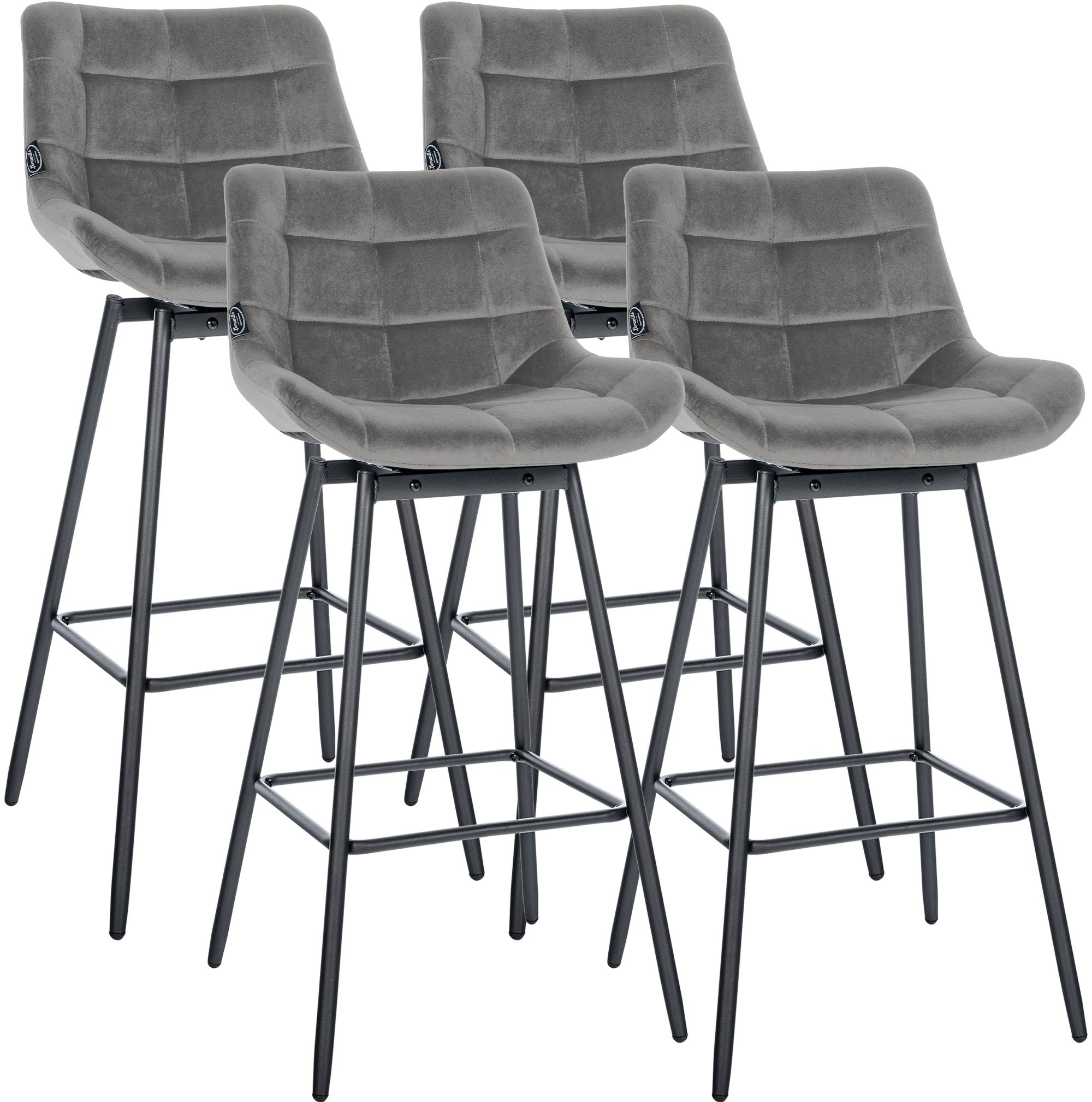 4er Set Barhocker Weston Schwenkbar Samt
