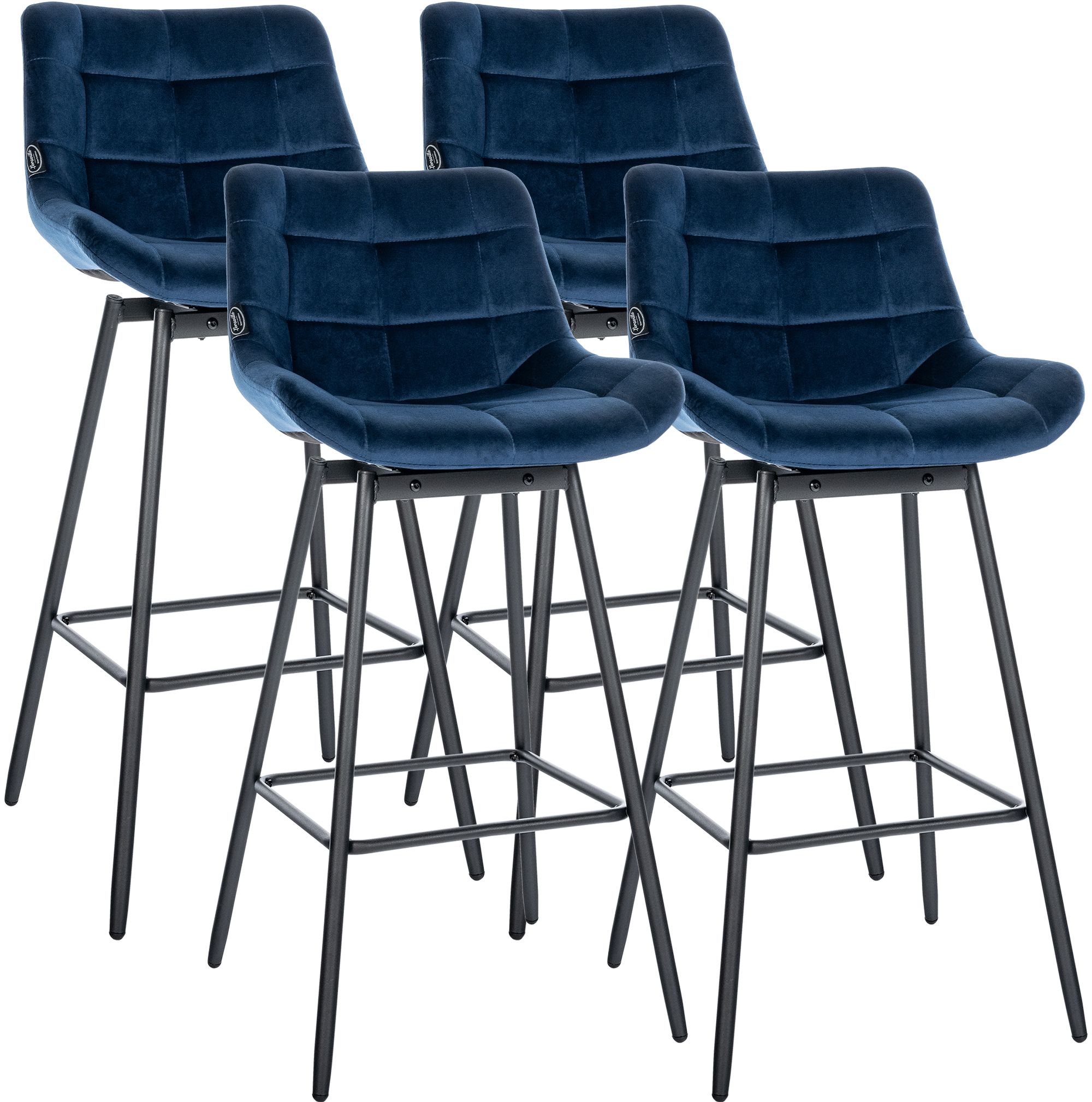 4er Set Barhocker Weston Schwenkbar Samt