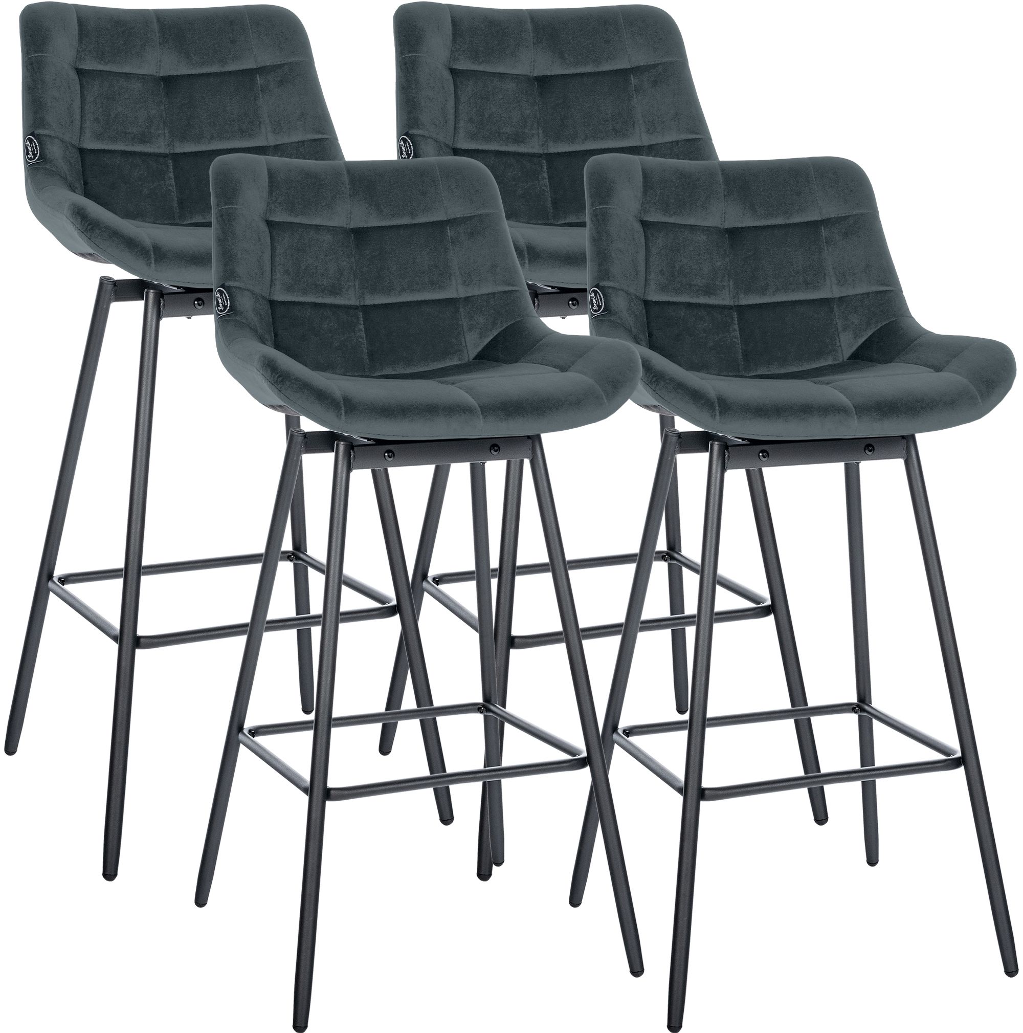 4er Set Barhocker Weston Schwenkbar Samt