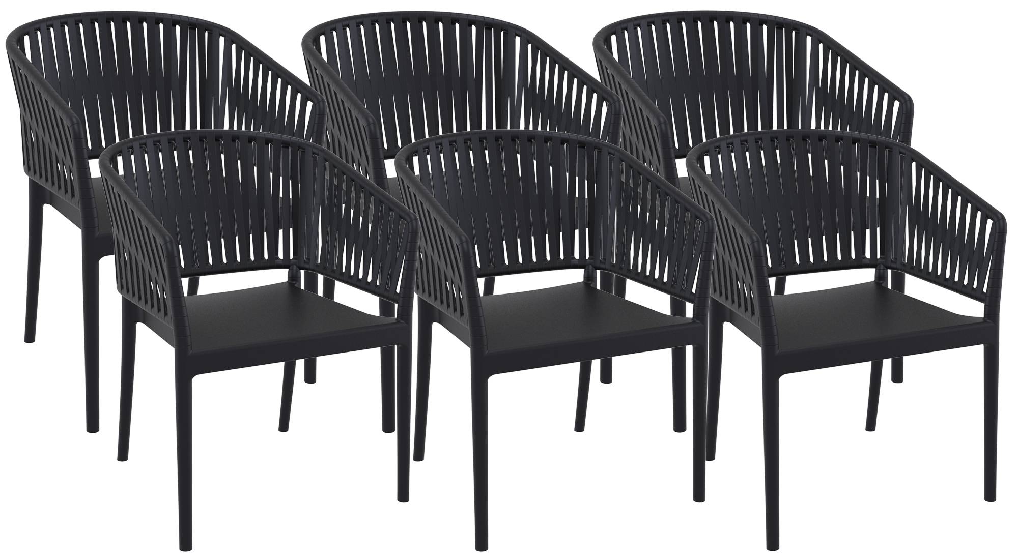 6er Set Stühle Portofino mit Armlehnen