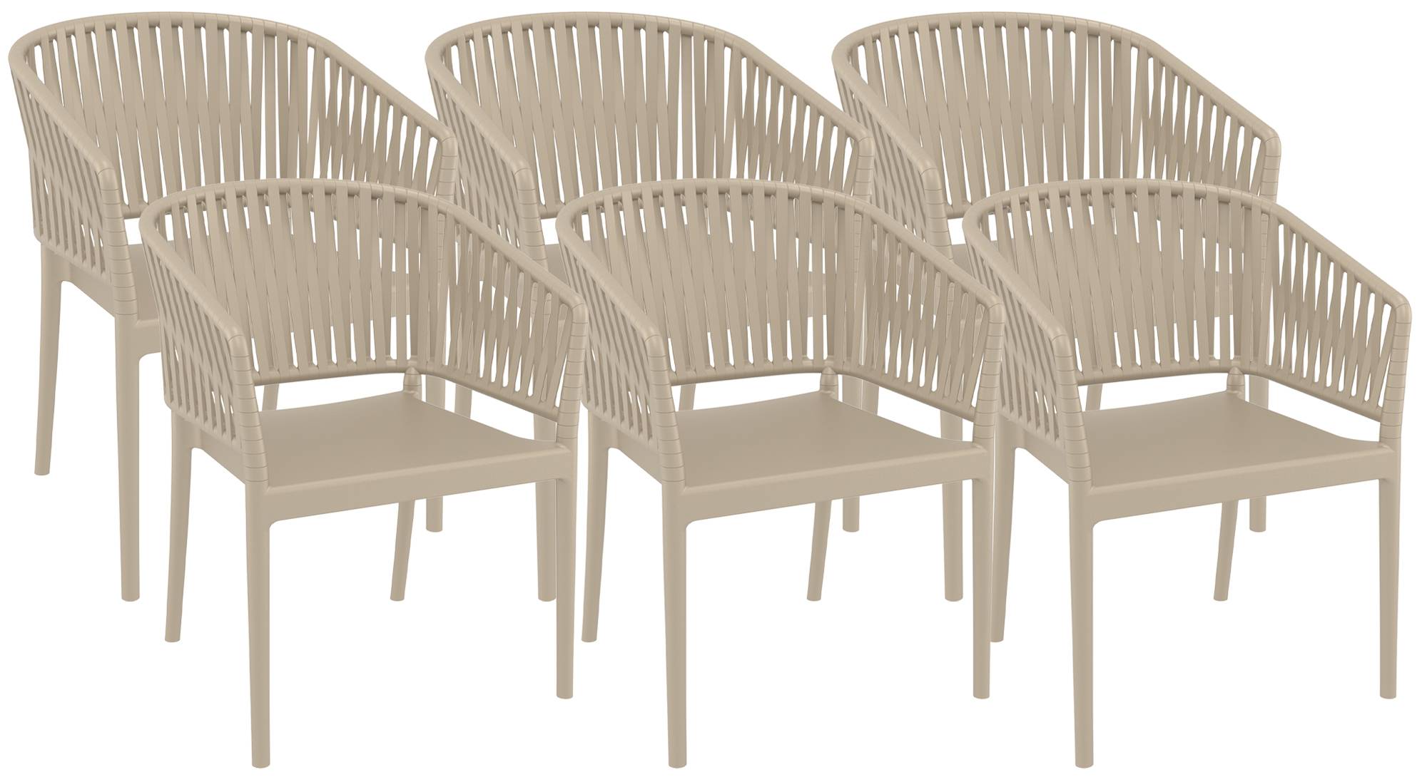 6er Set Stühle Portofino mit Armlehnen