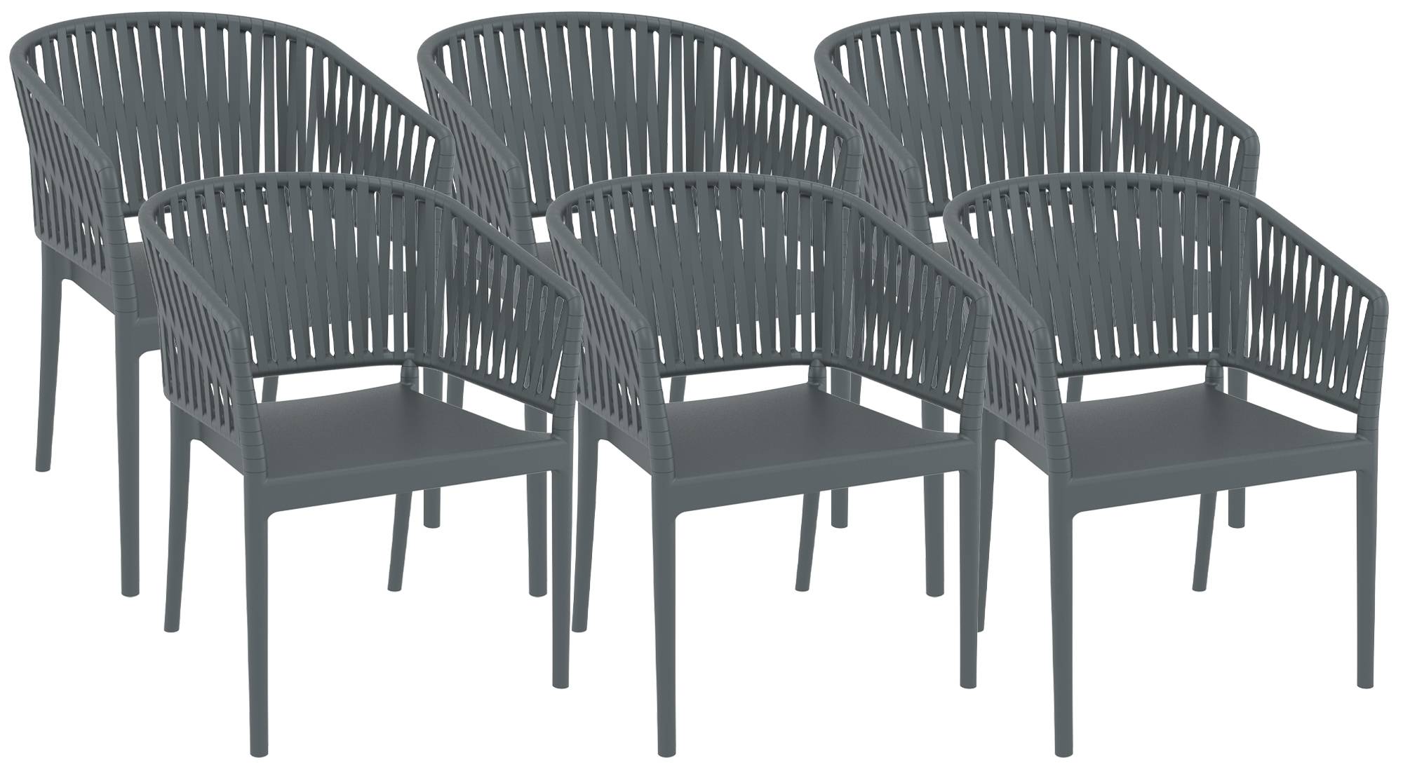 6er Set Stühle Portofino mit Armlehnen