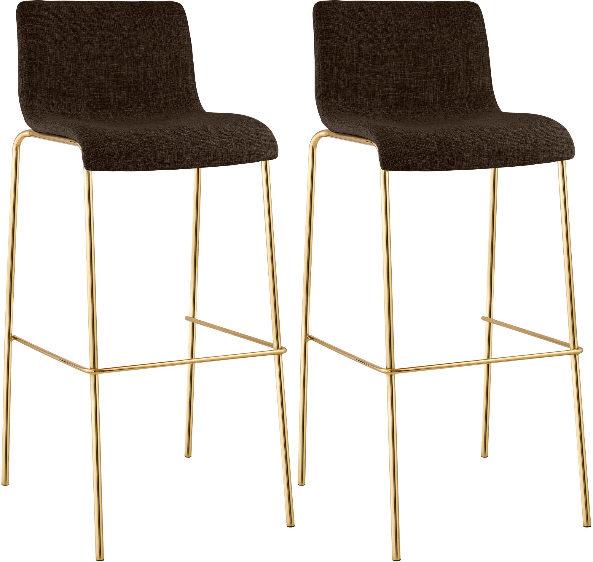 2er Set Barhocker Hoover Stoff 4-Fu� Gold