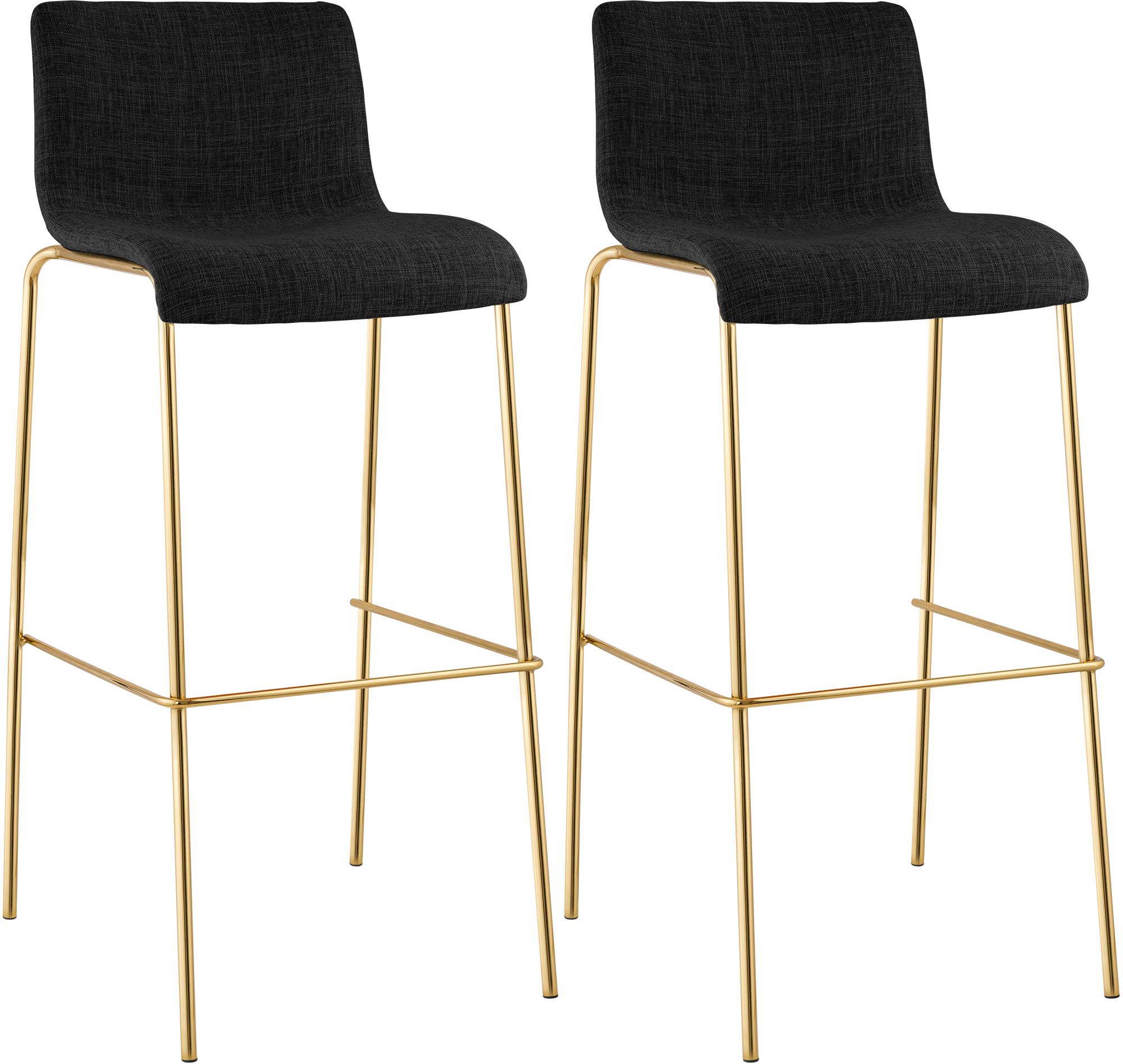 2er Set Barhocker Hoover Stoff 4-Fu� Gold