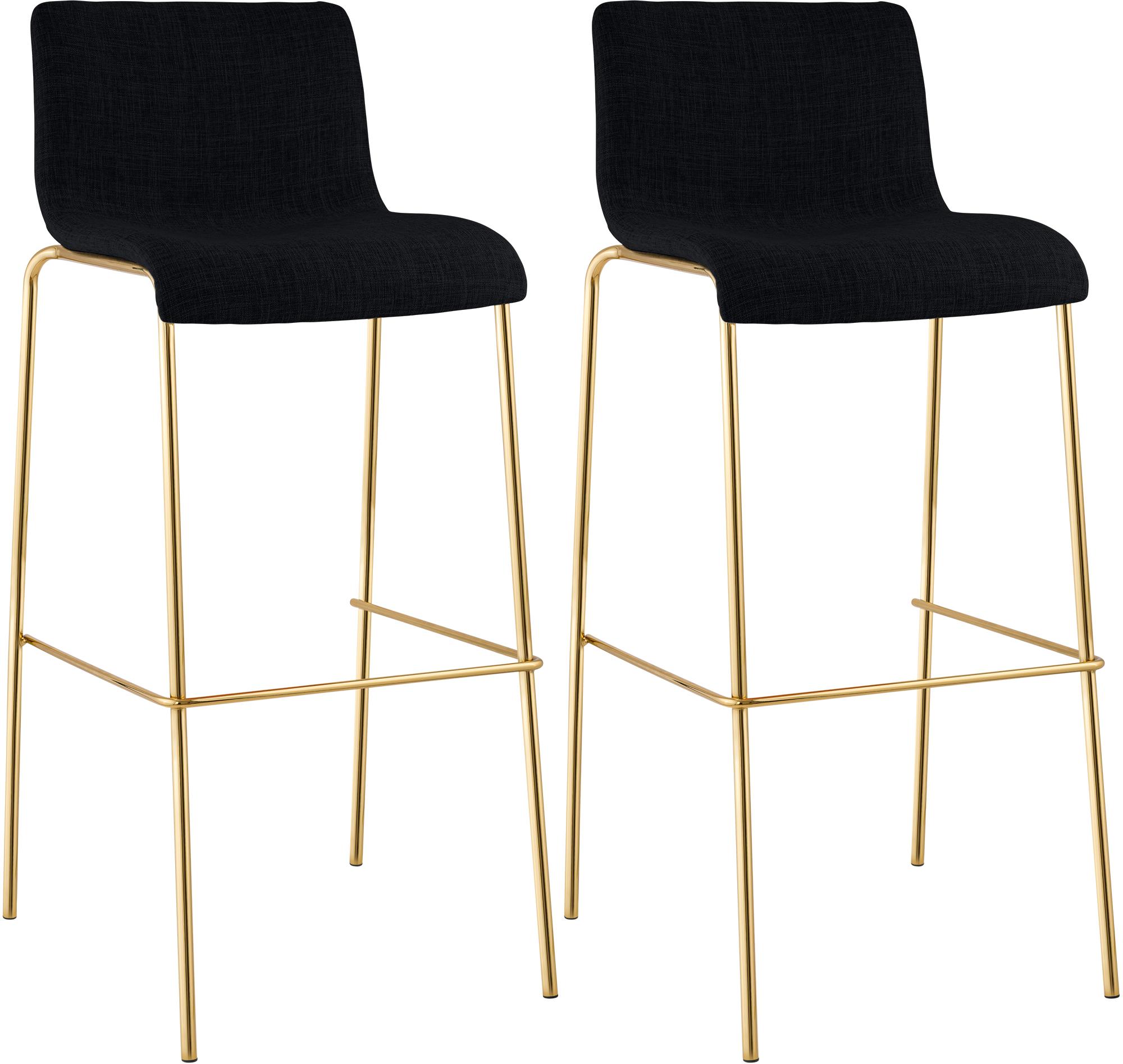 2er Set Barhocker Hoover Stoff 4-Fu� Gold