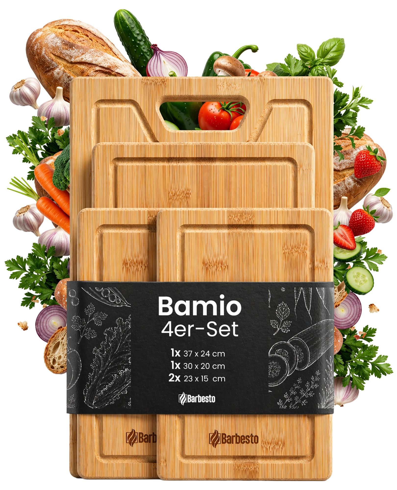 4er Set Schneidebrett Bamio V2