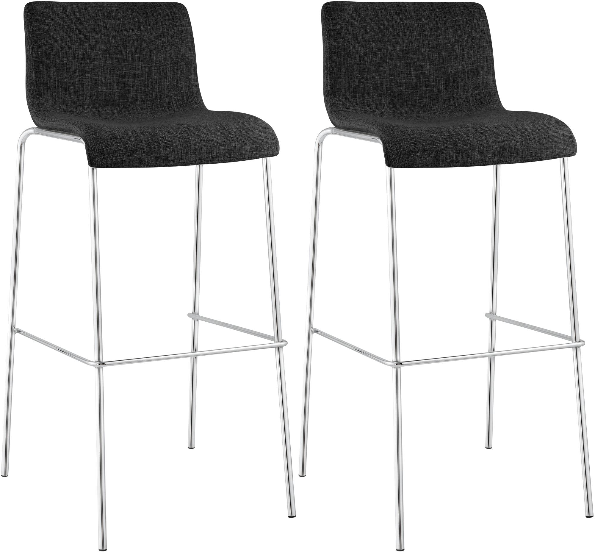 2er Set Barhocker Hoover Stoff 4-Fu� Gestell chrom