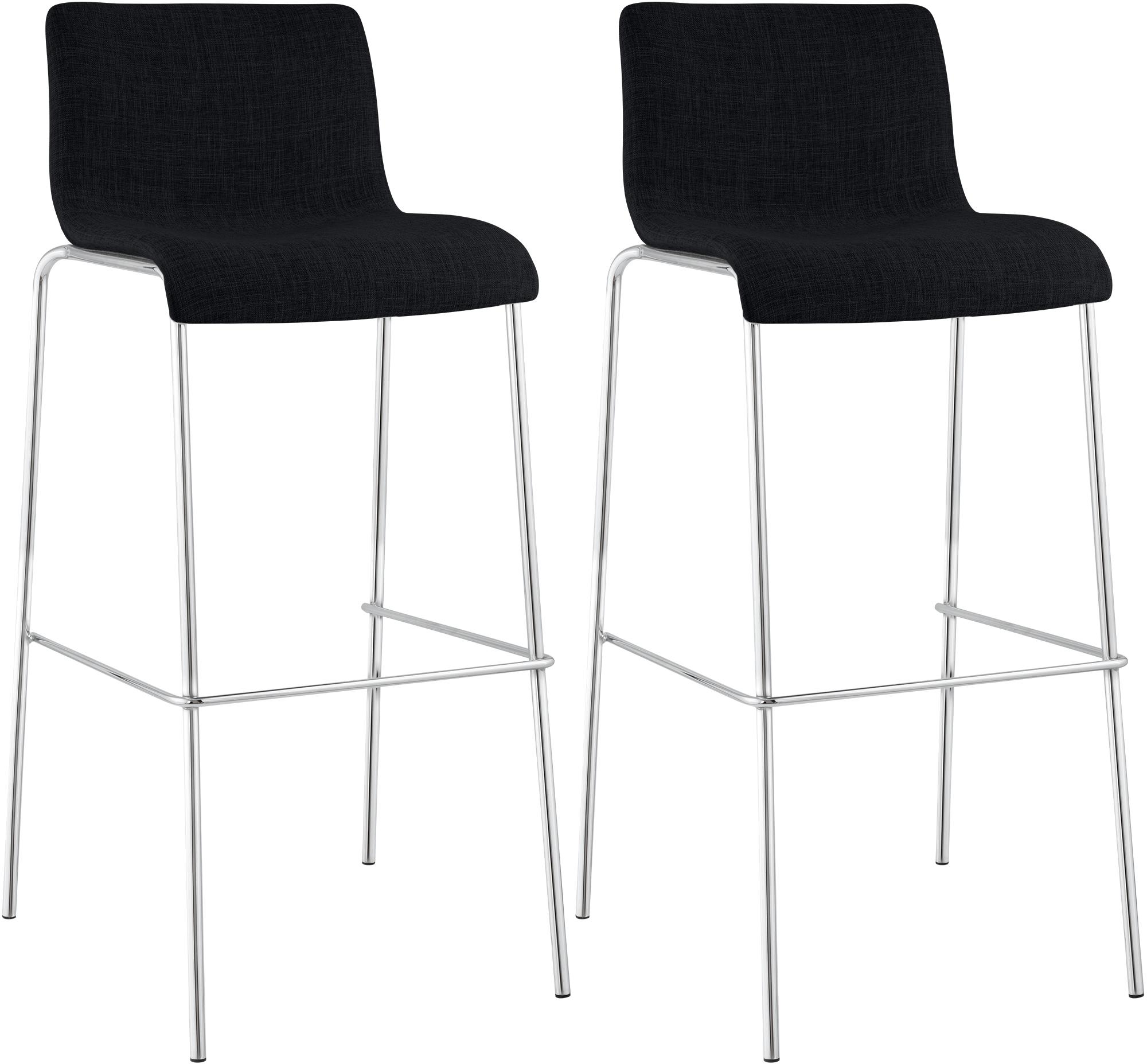 2er Set Barhocker Hoover Stoff 4-Fu� Gestell chrom