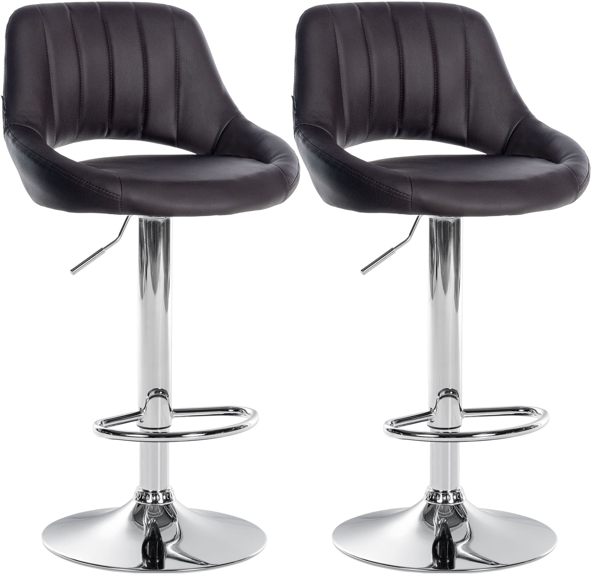 2er Set Barhocker Milet Kunstleder höhenverstellbar drehbar mit Rückenlehnen