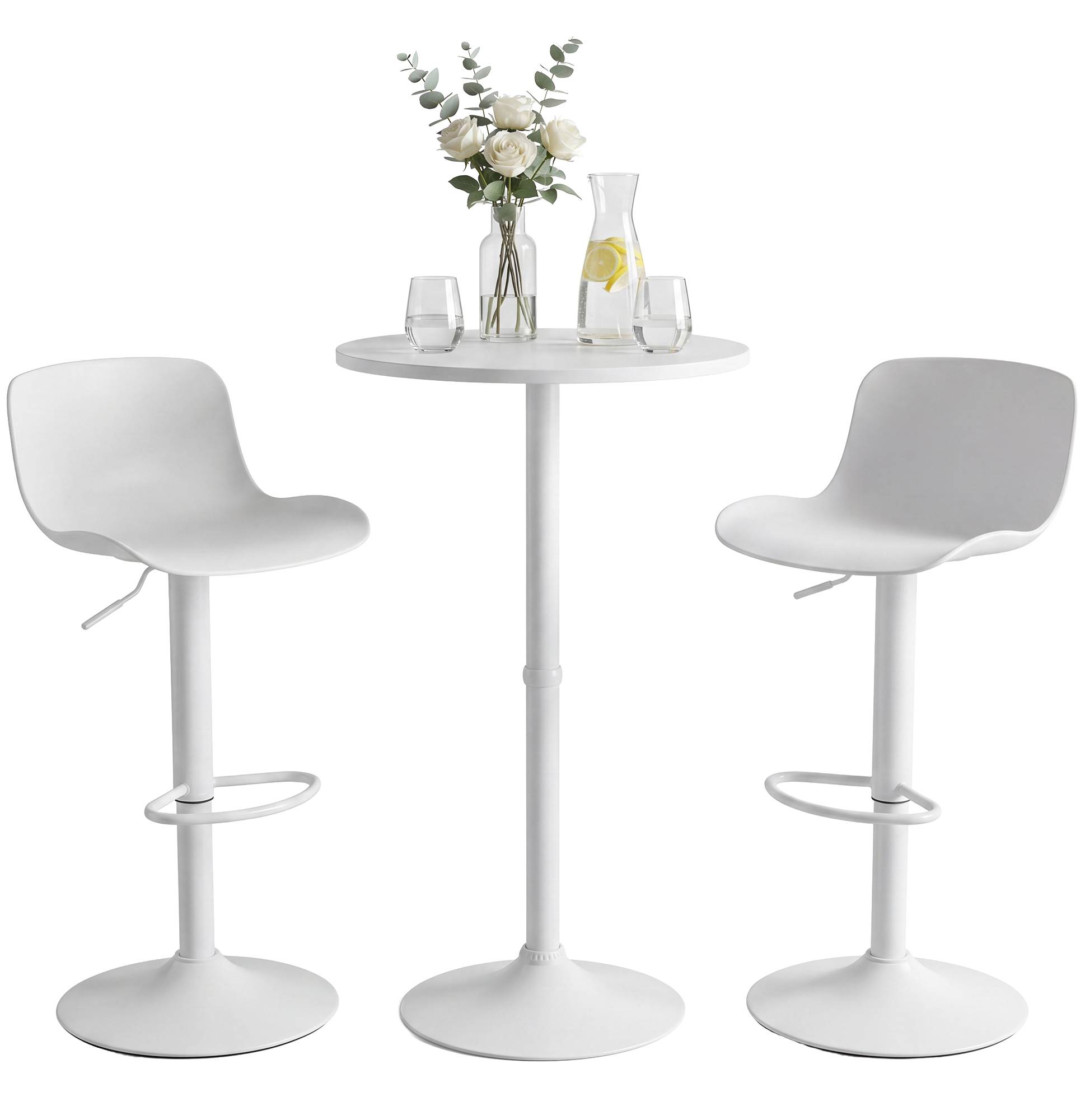 2er Bartisch Set Velor Kunststoff