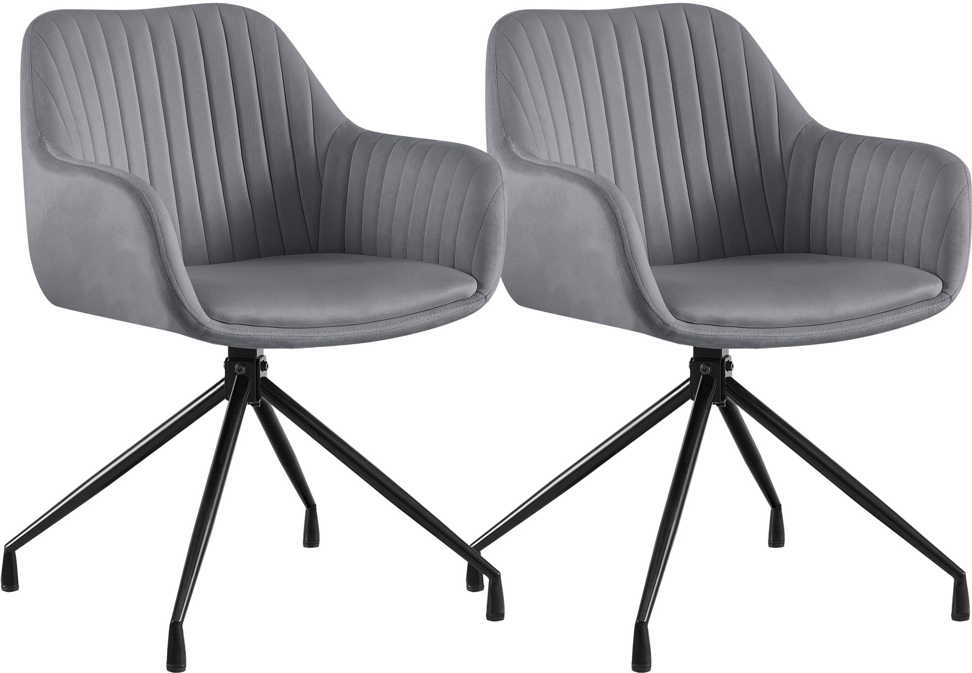 2er Set Esszimmerstuhl Welby Samt