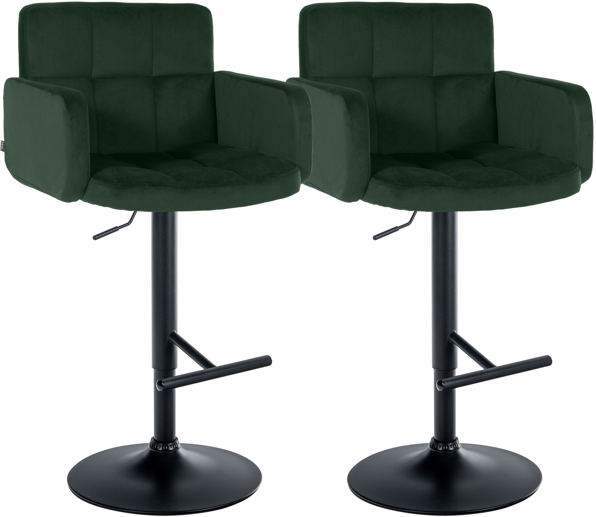 2er Set Barhocker Los Angeles Samt schwarz