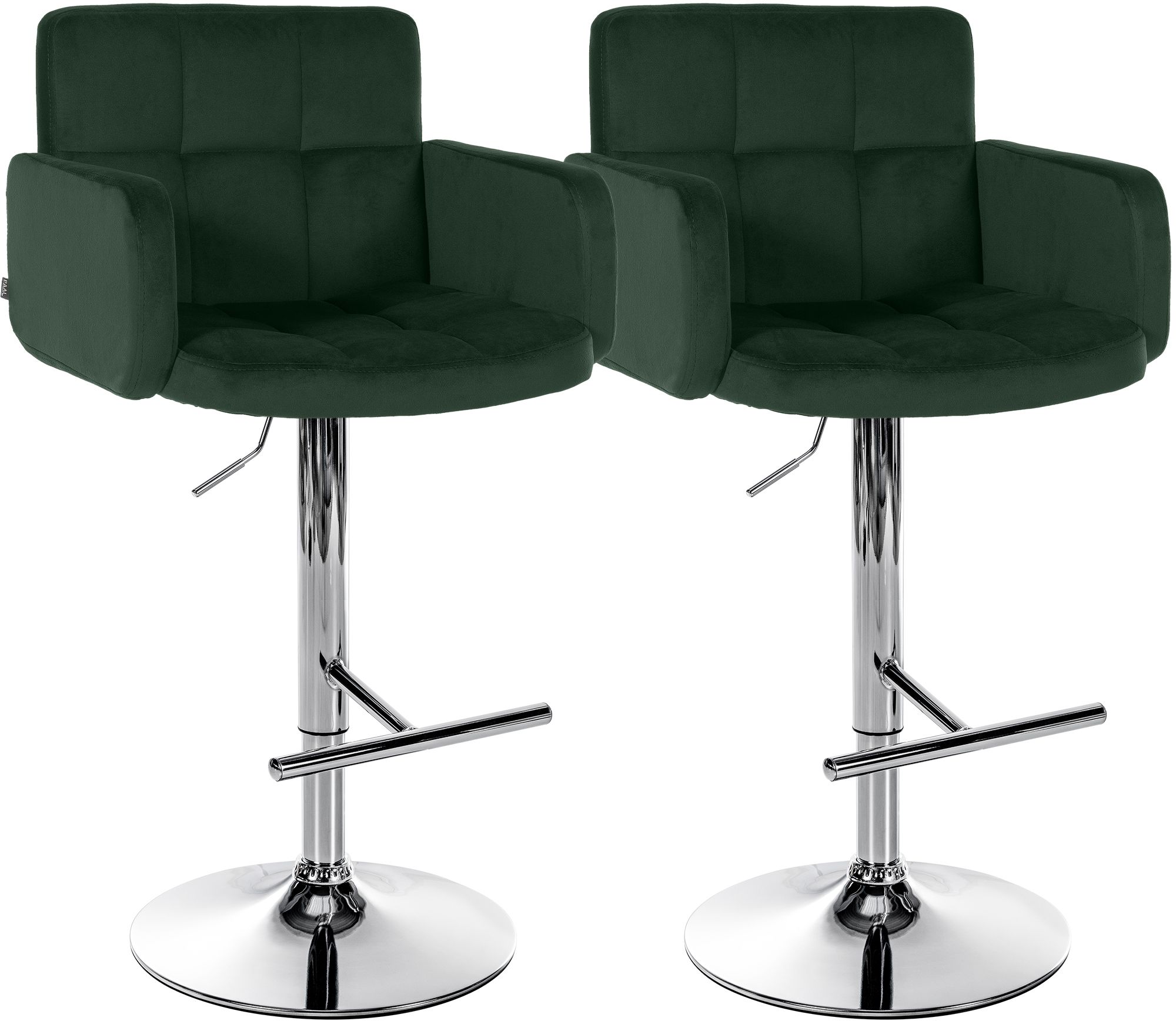 2er Set Barhocker Los Angeles Samt chrom