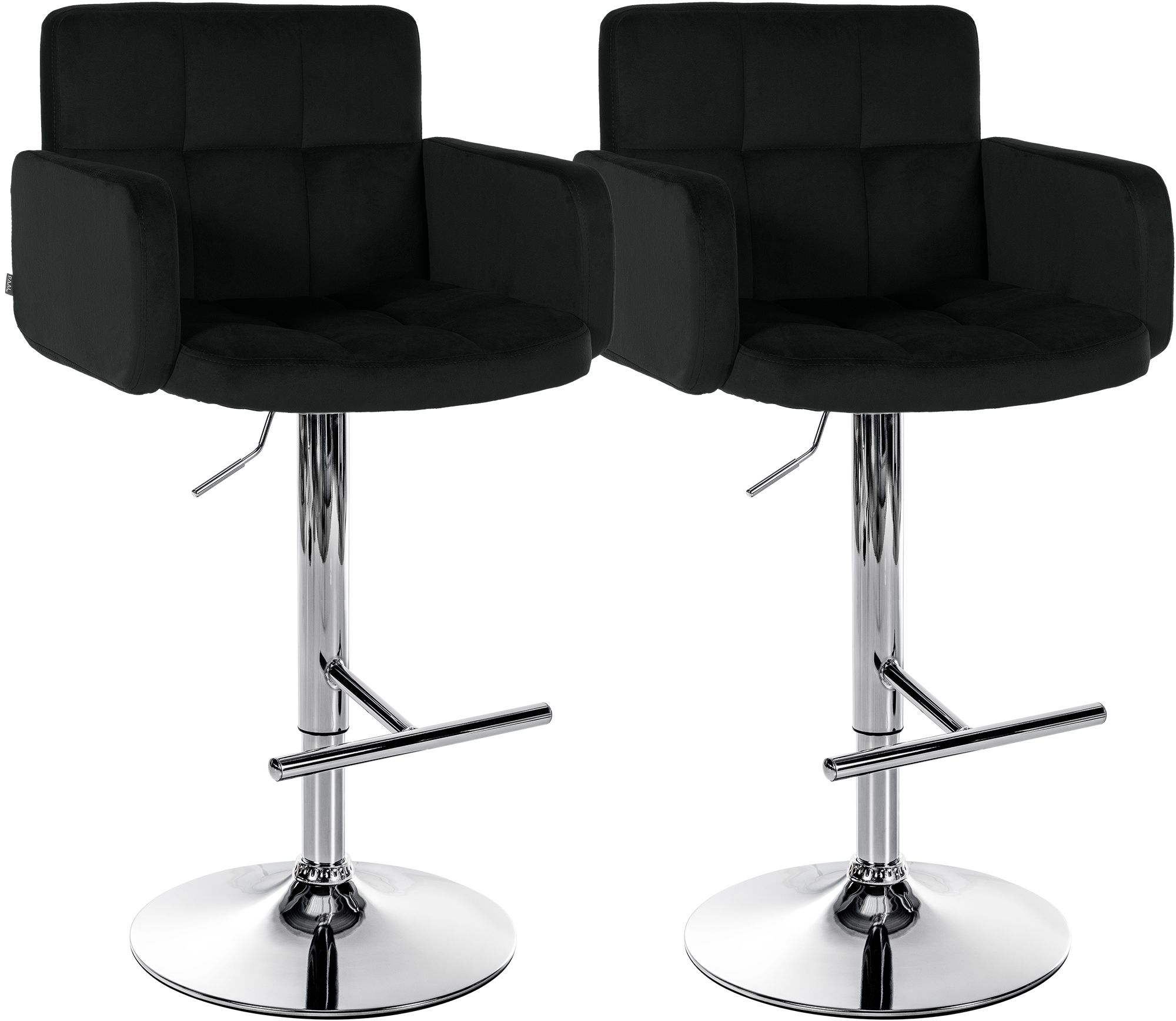2er Set Barhocker Los Angeles Samt chrom