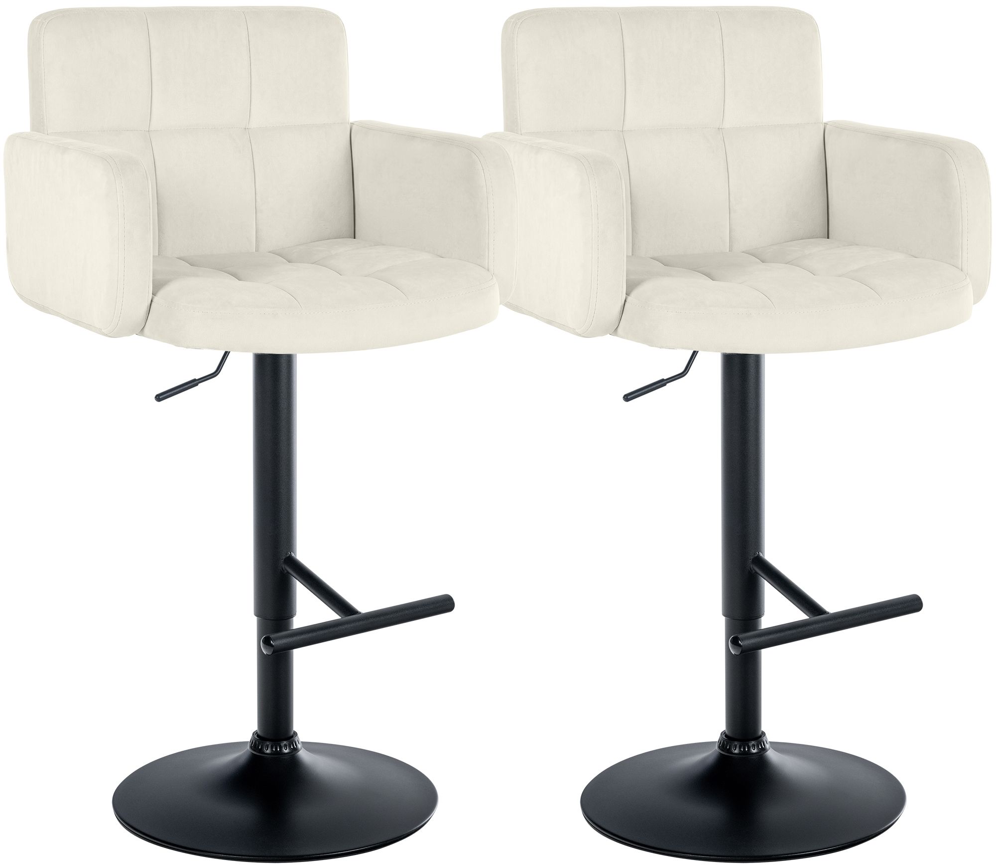2er Set Barhocker Los Angeles Samt schwarz