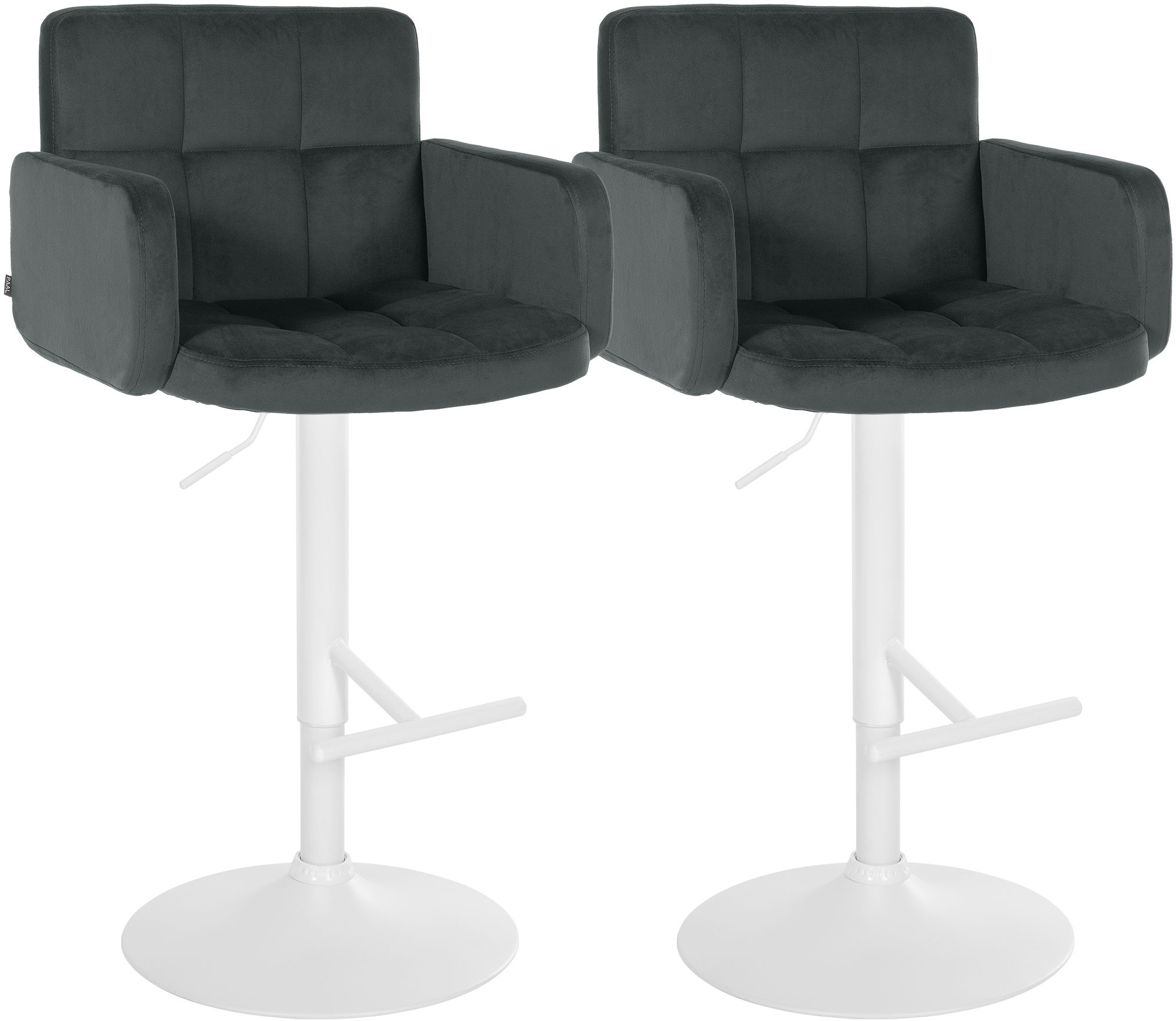 2er Set Barhocker Los Angeles Samt wei�