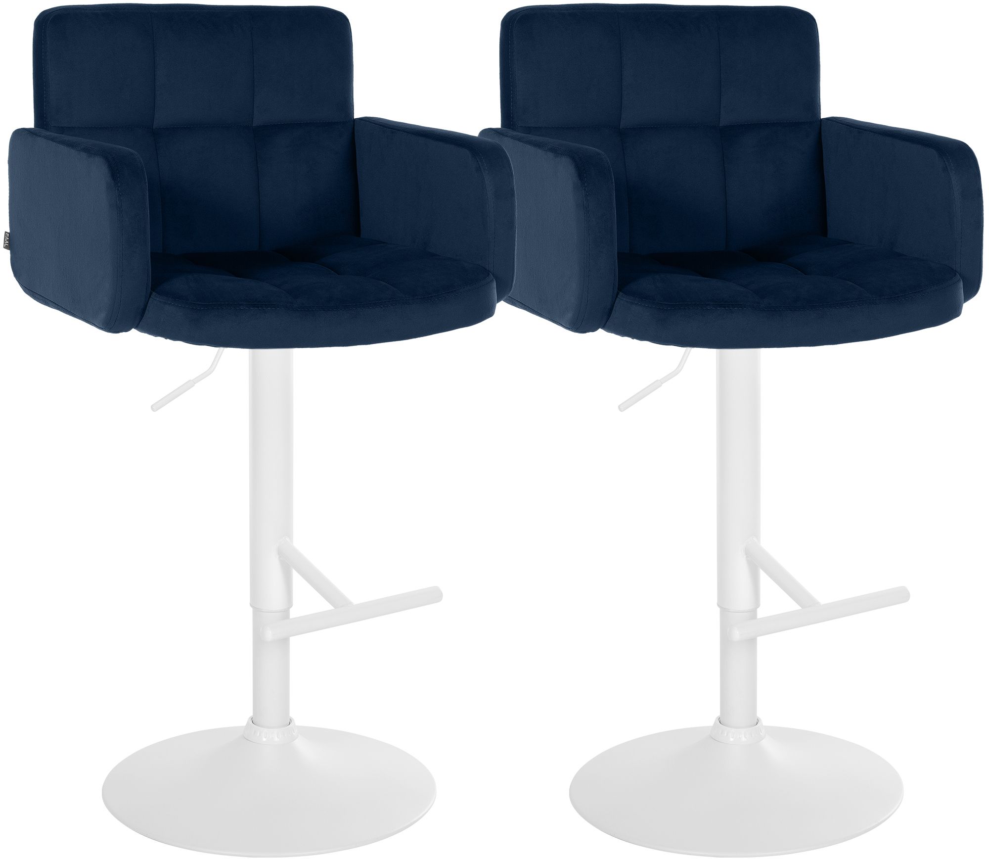 2er Set Barhocker Los Angeles Samt wei�