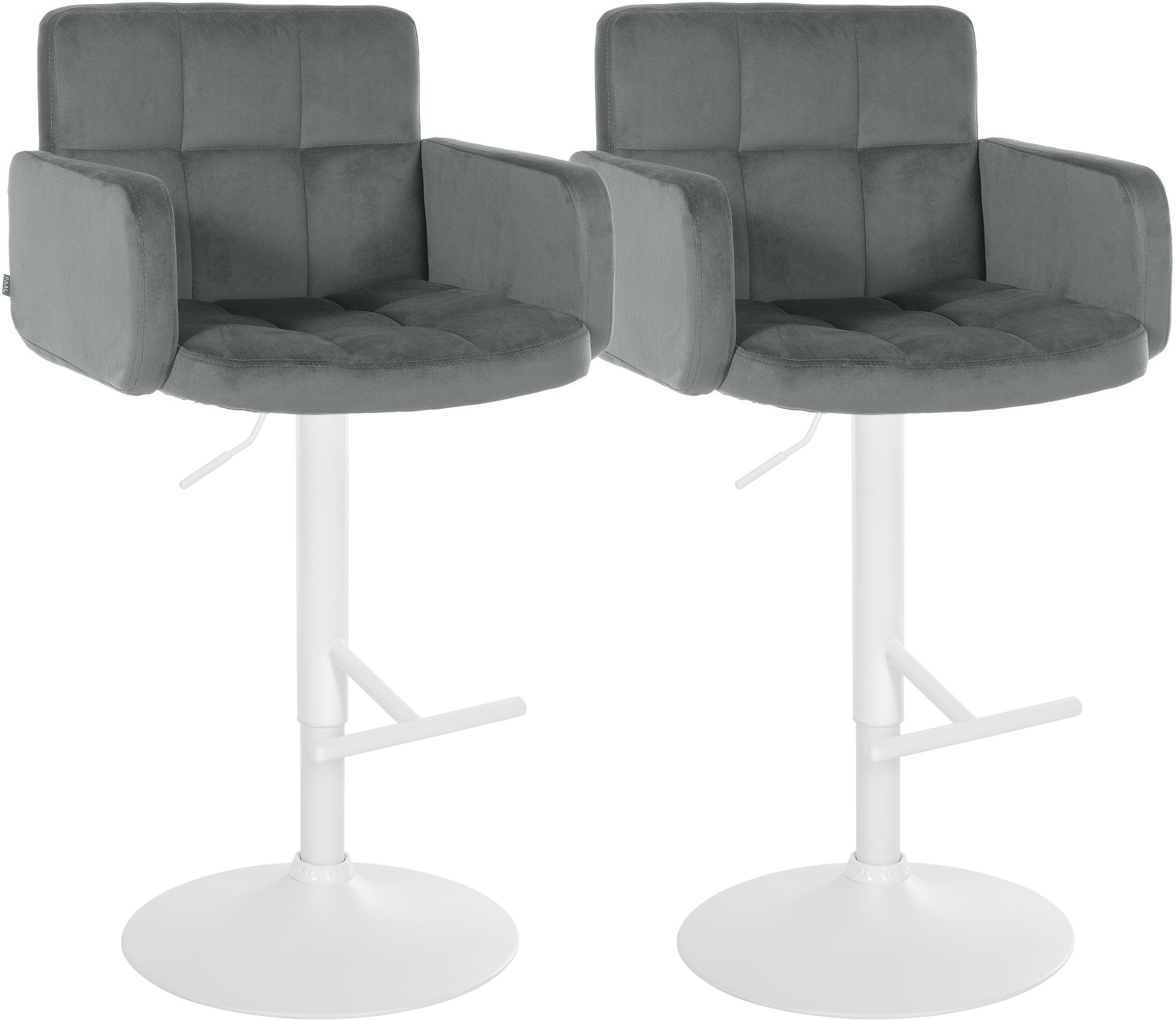 2er Set Barhocker Los Angeles Samt wei�