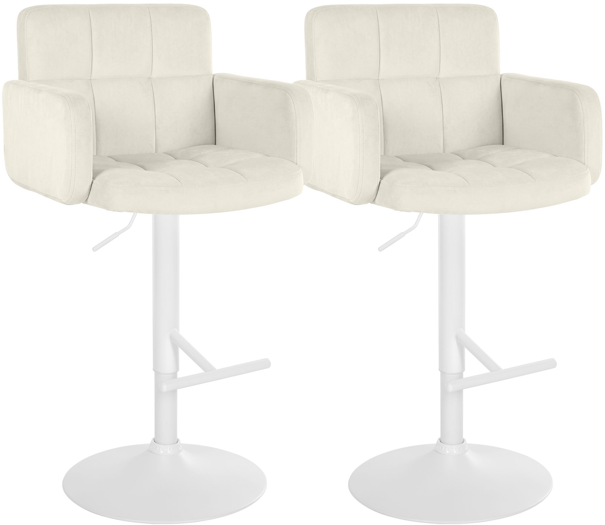 2er Set Barhocker Los Angeles Samt wei�