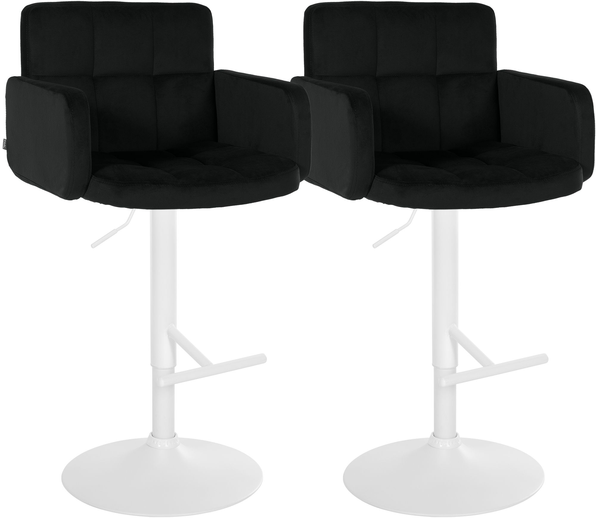 2er Set Barhocker Los Angeles Samt wei�