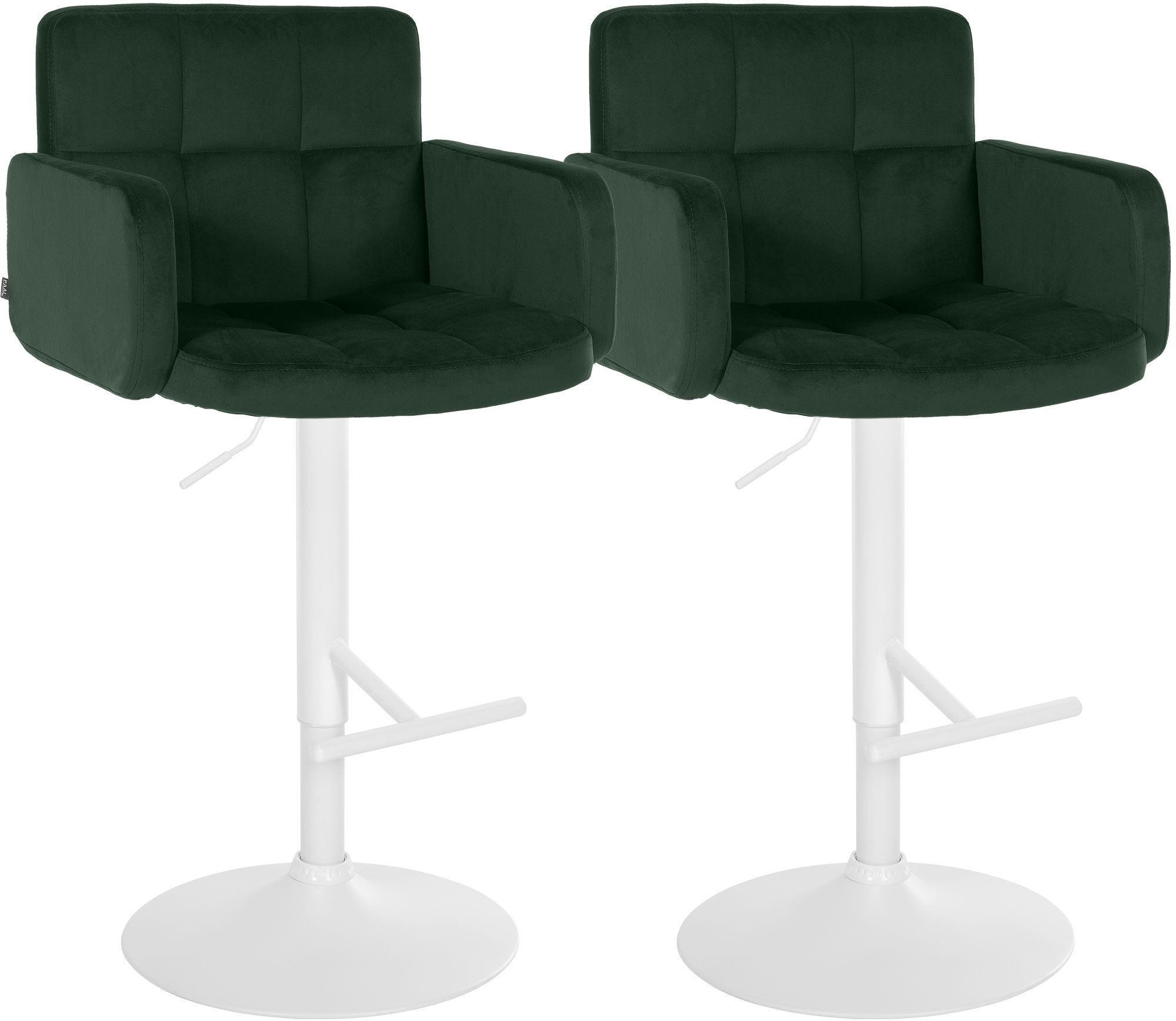 2er Set Barhocker Los Angeles Samt wei�