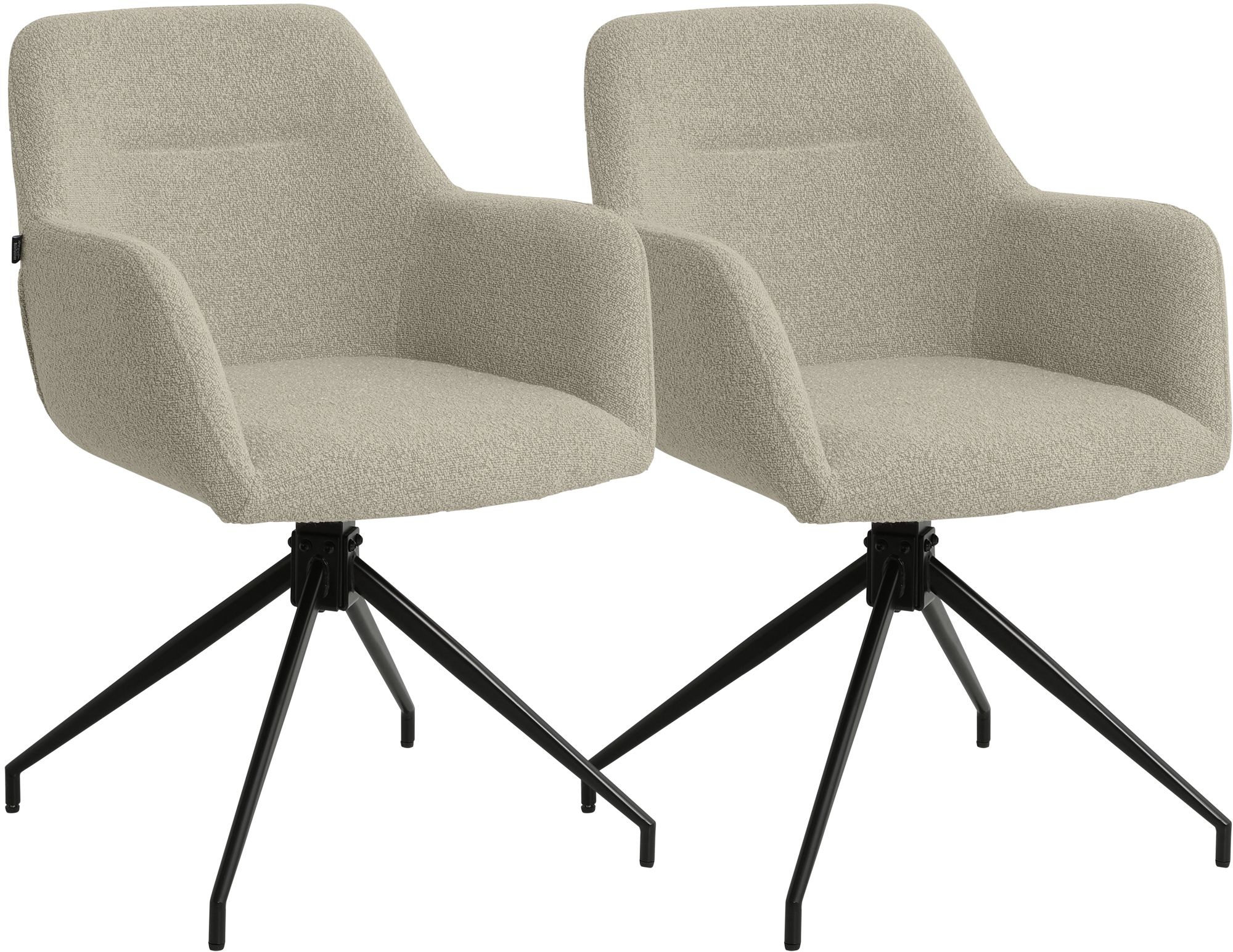 2er Set Esszimmerstuhl Merlinda Stoff Teddy