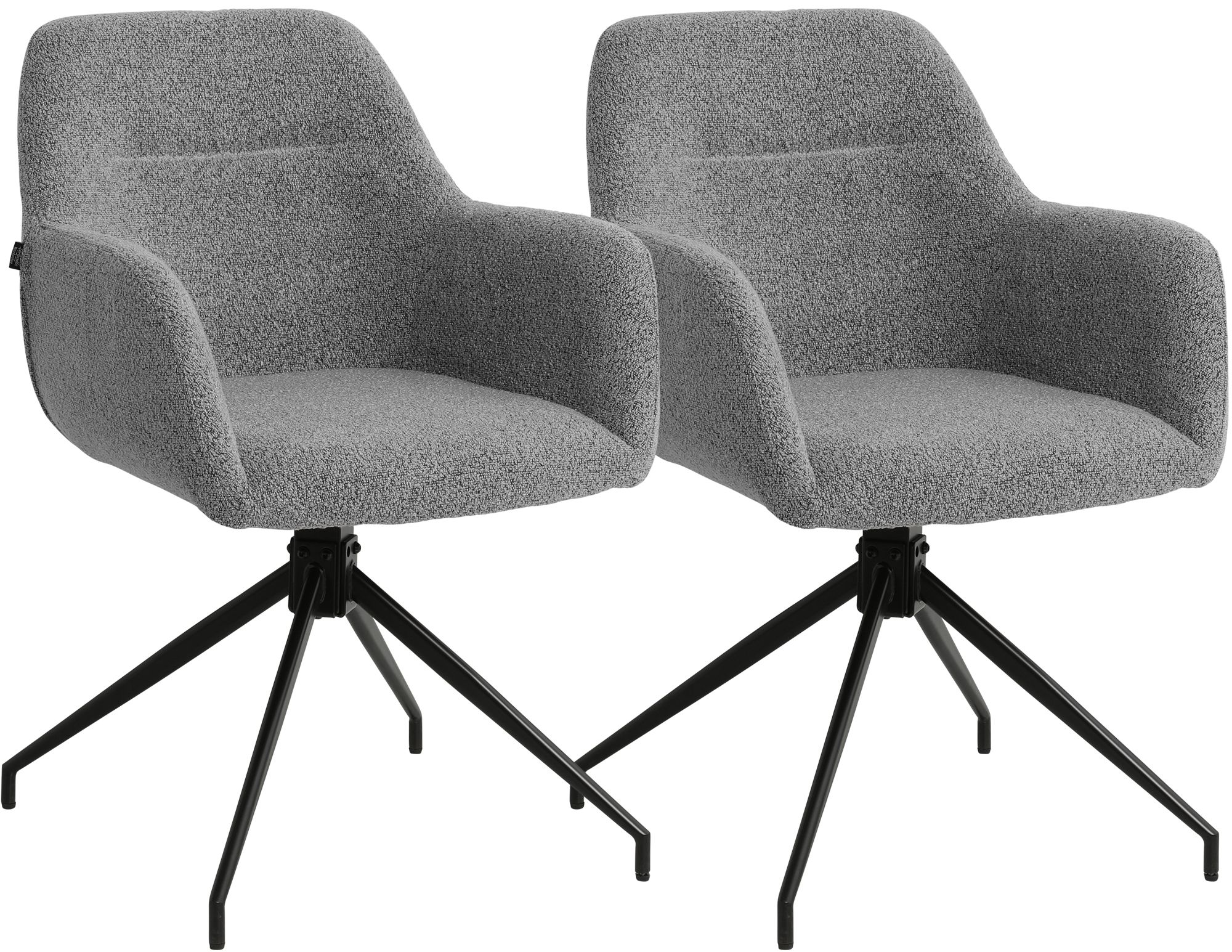 2er Set Esszimmerstuhl Merlinda Stoff Teddy