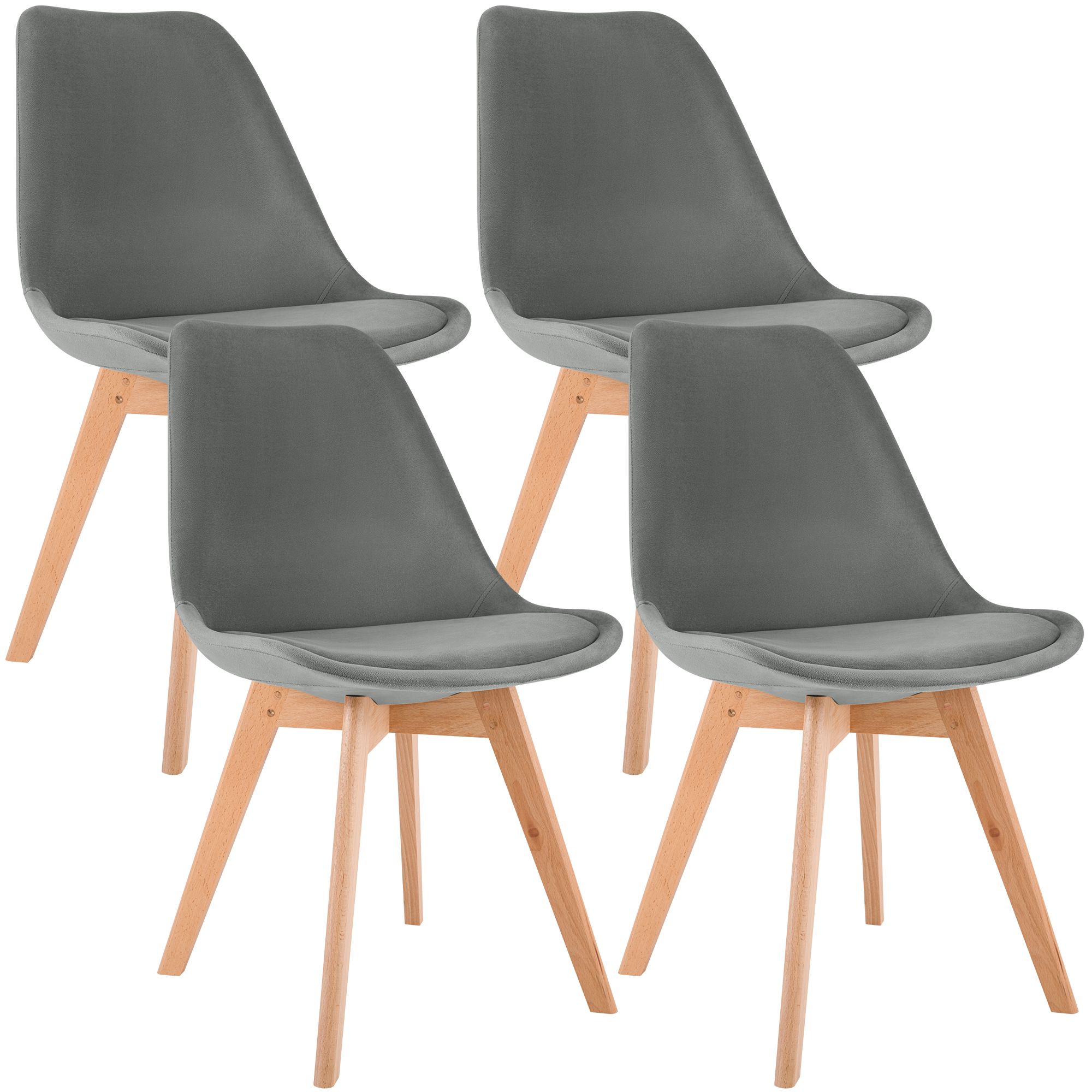4er Set Stuhl Linares Samt