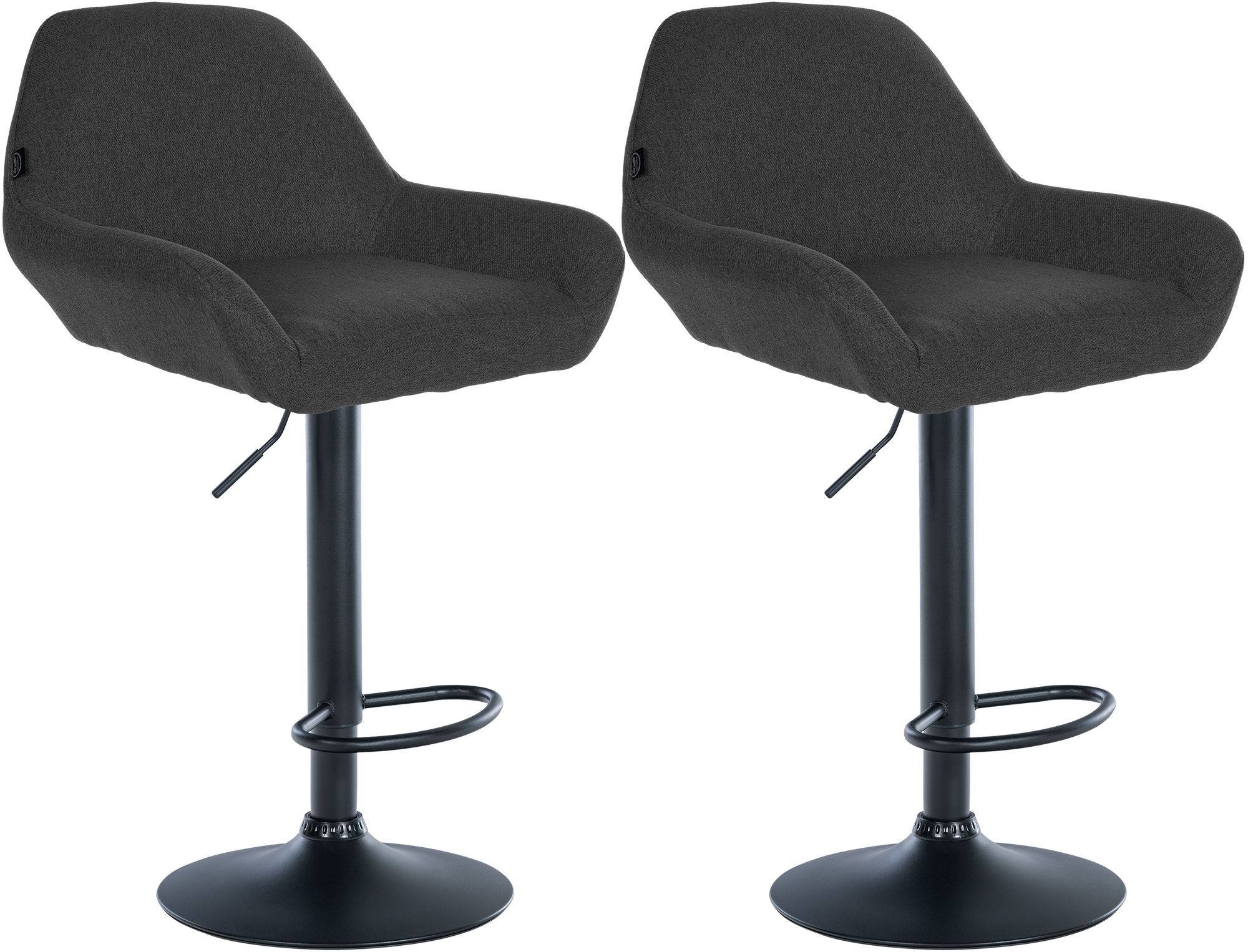 2er Set Barhocker Braga Stoff schwarz