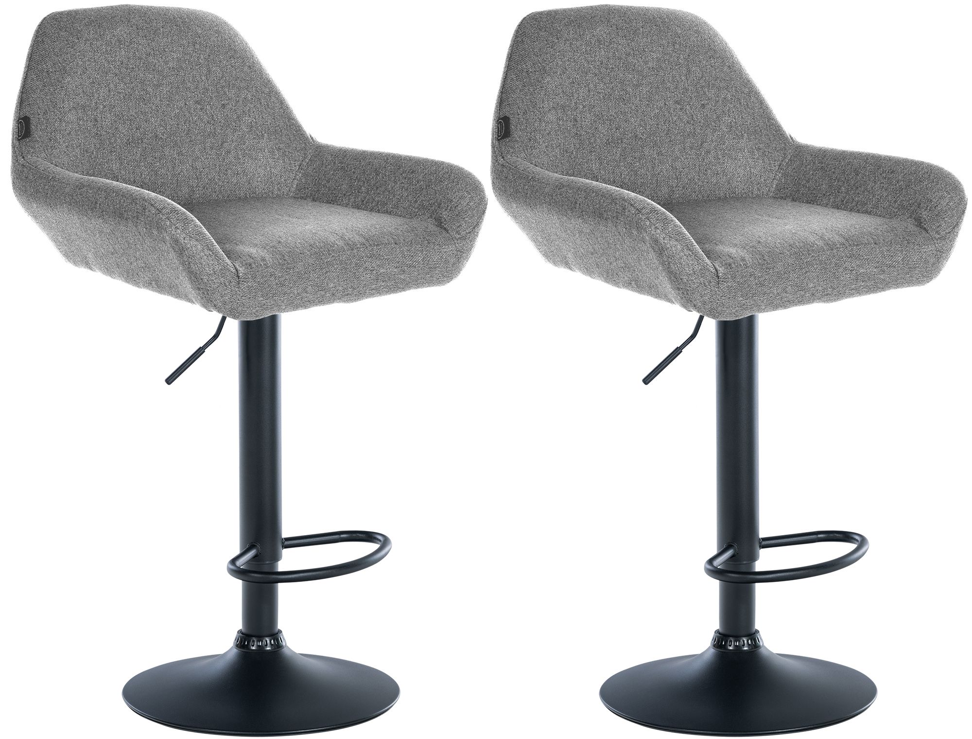 2er Set Barhocker Braga Stoff schwarz