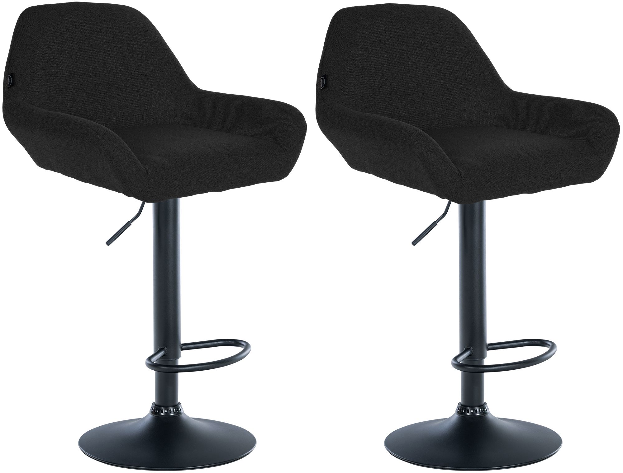 2er Set Barhocker Braga Stoff schwarz