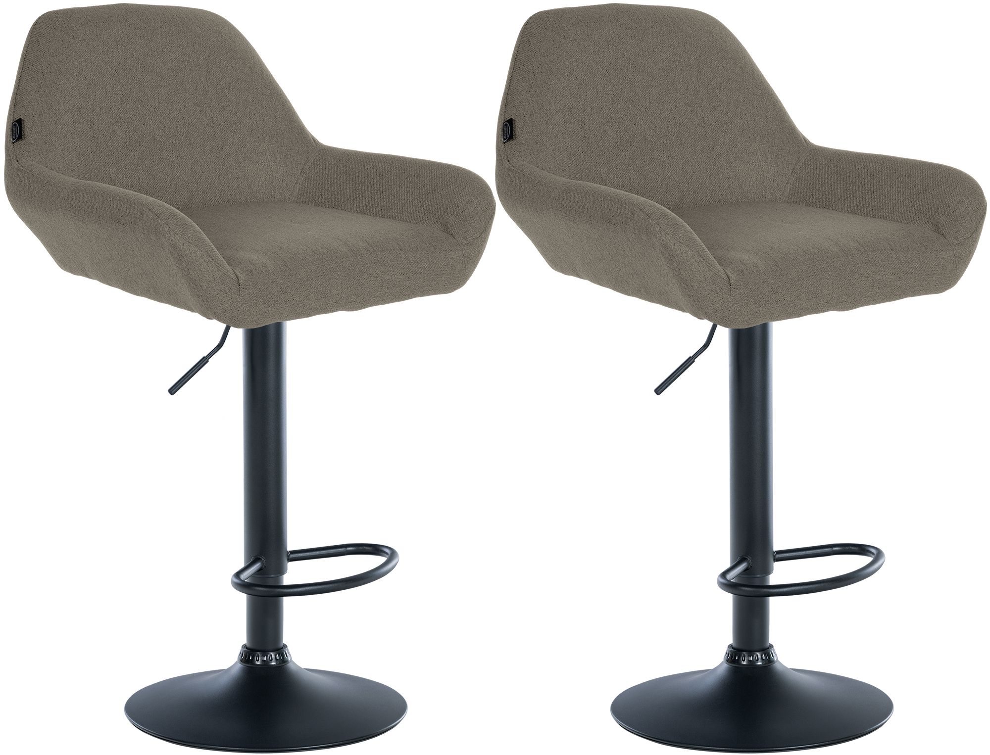 2er Set Barhocker Braga Stoff schwarz