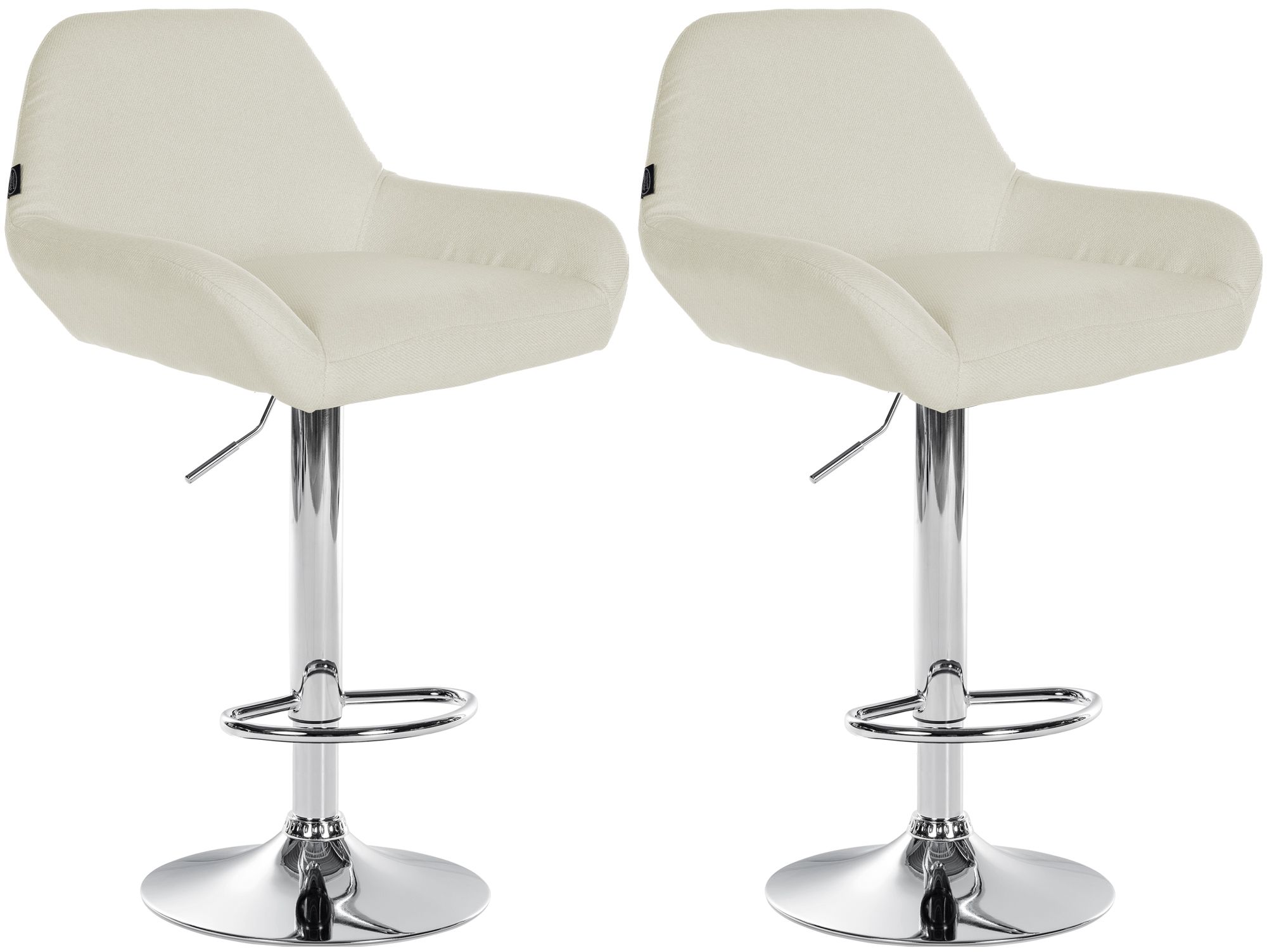 2er Set Barhocker Braga Stoff chrom