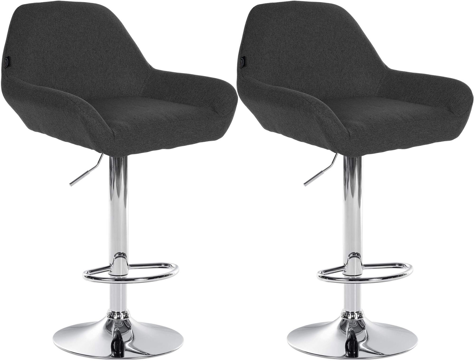 2er Set Barhocker Braga Stoff chrom