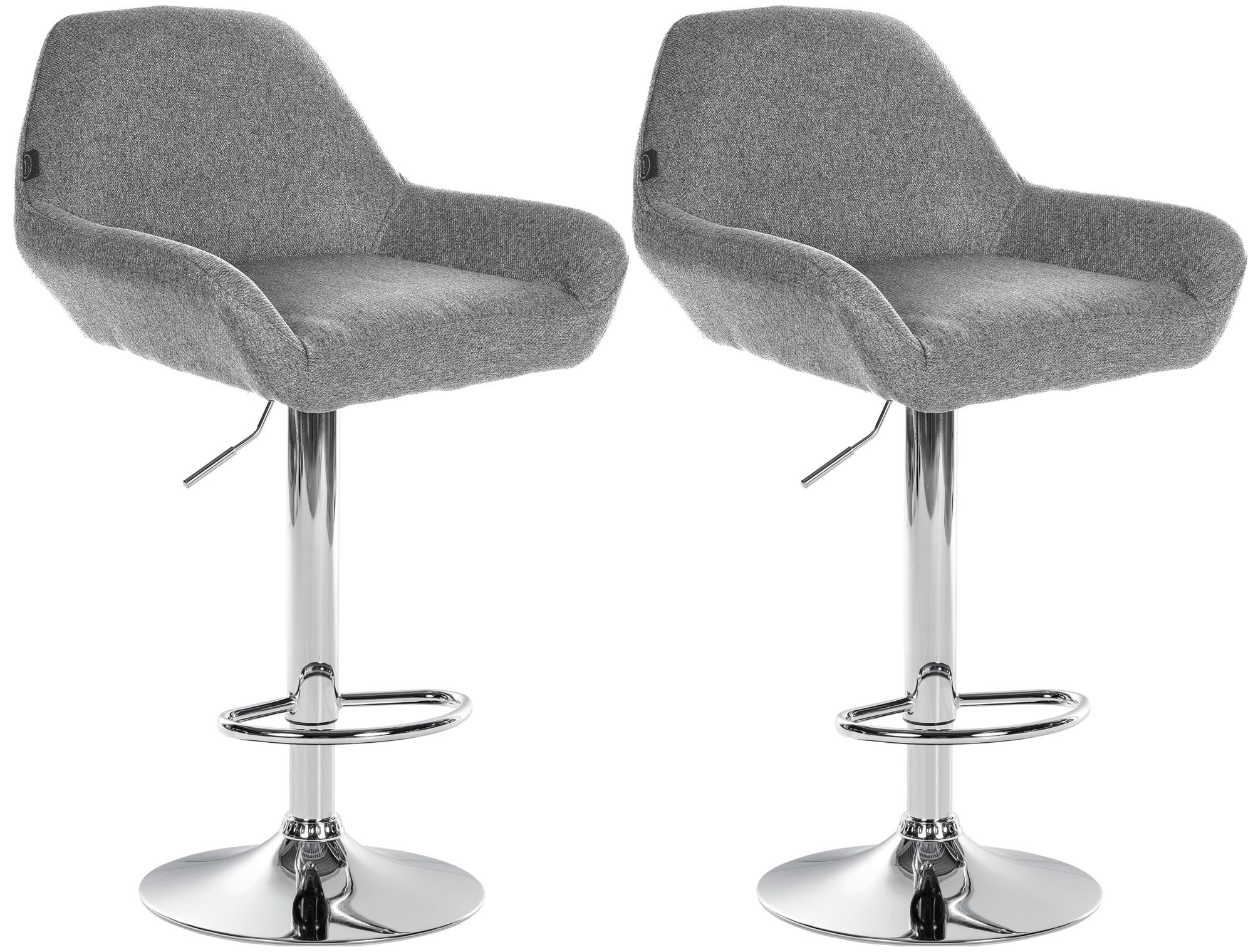 2er Set Barhocker Braga Stoff chrom