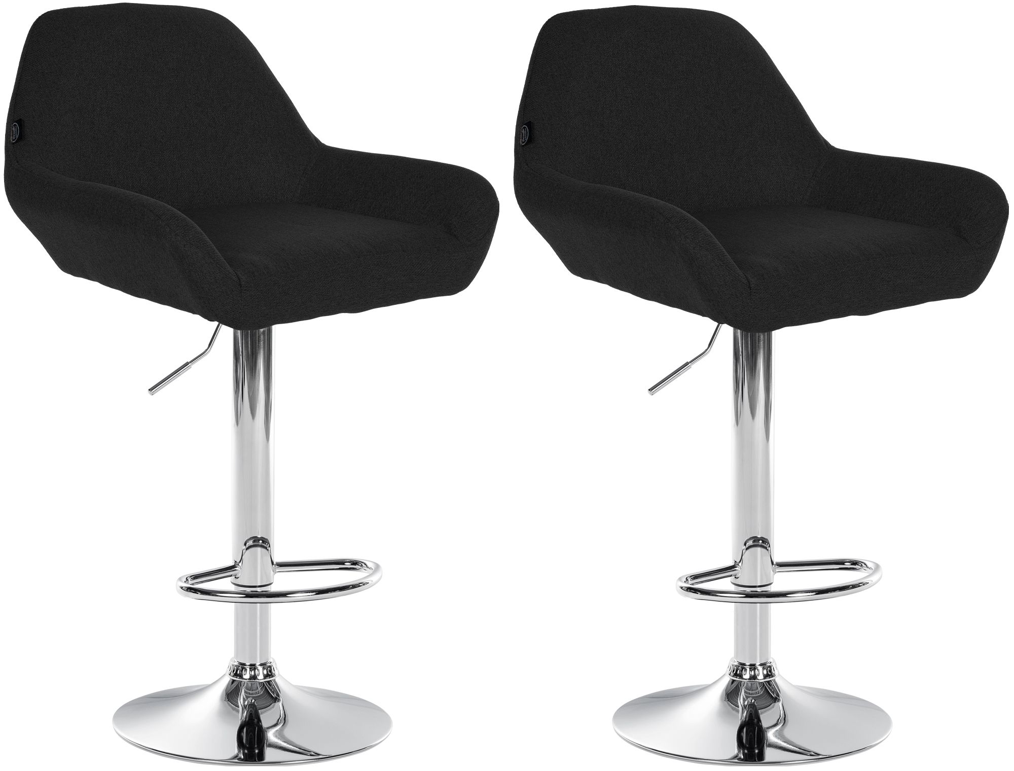 2er Set Barhocker Braga Stoff chrom