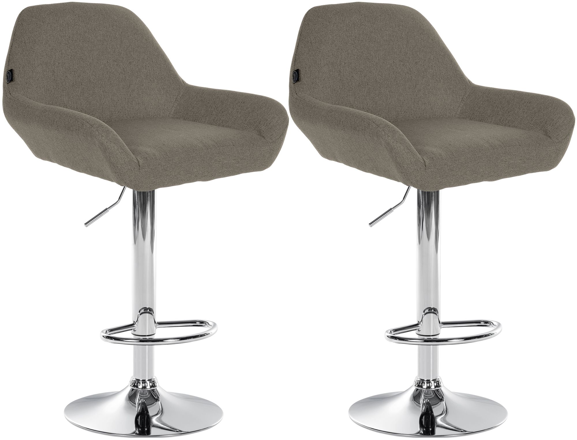 2er Set Barhocker Braga Stoff chrom