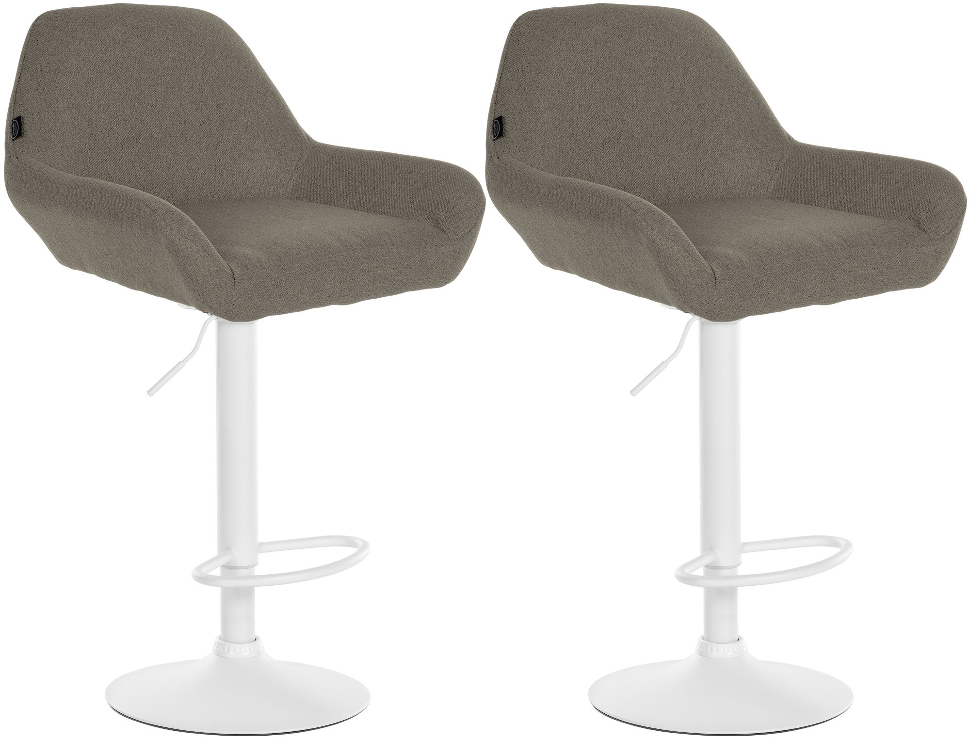 2er Set Barhocker Braga Stoff wei�