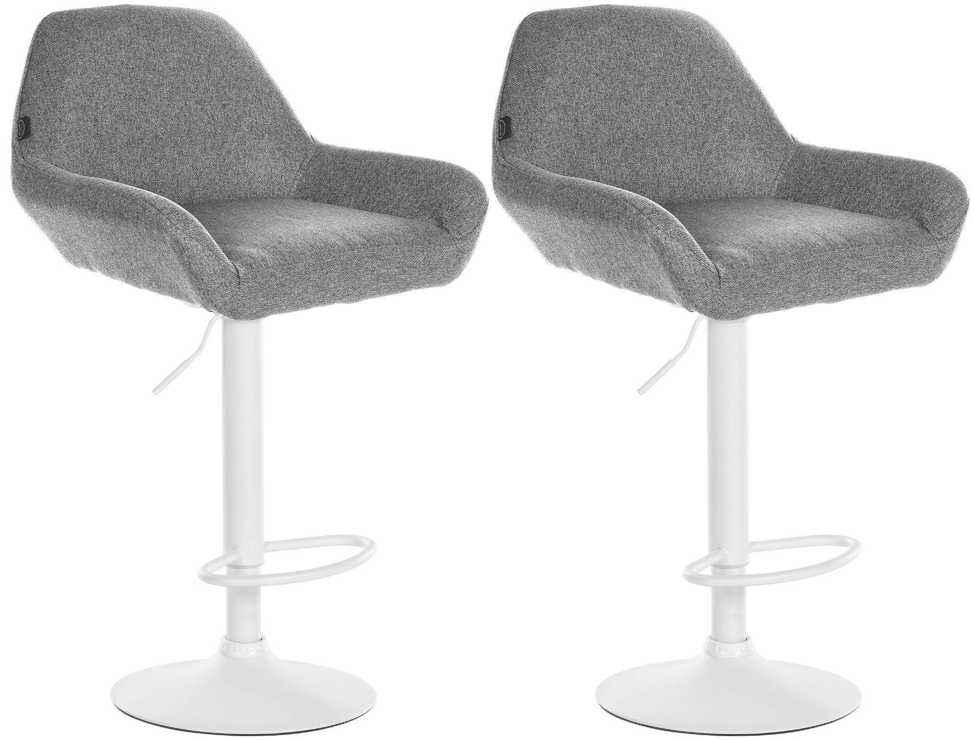 2er Set Barhocker Braga Stoff wei�