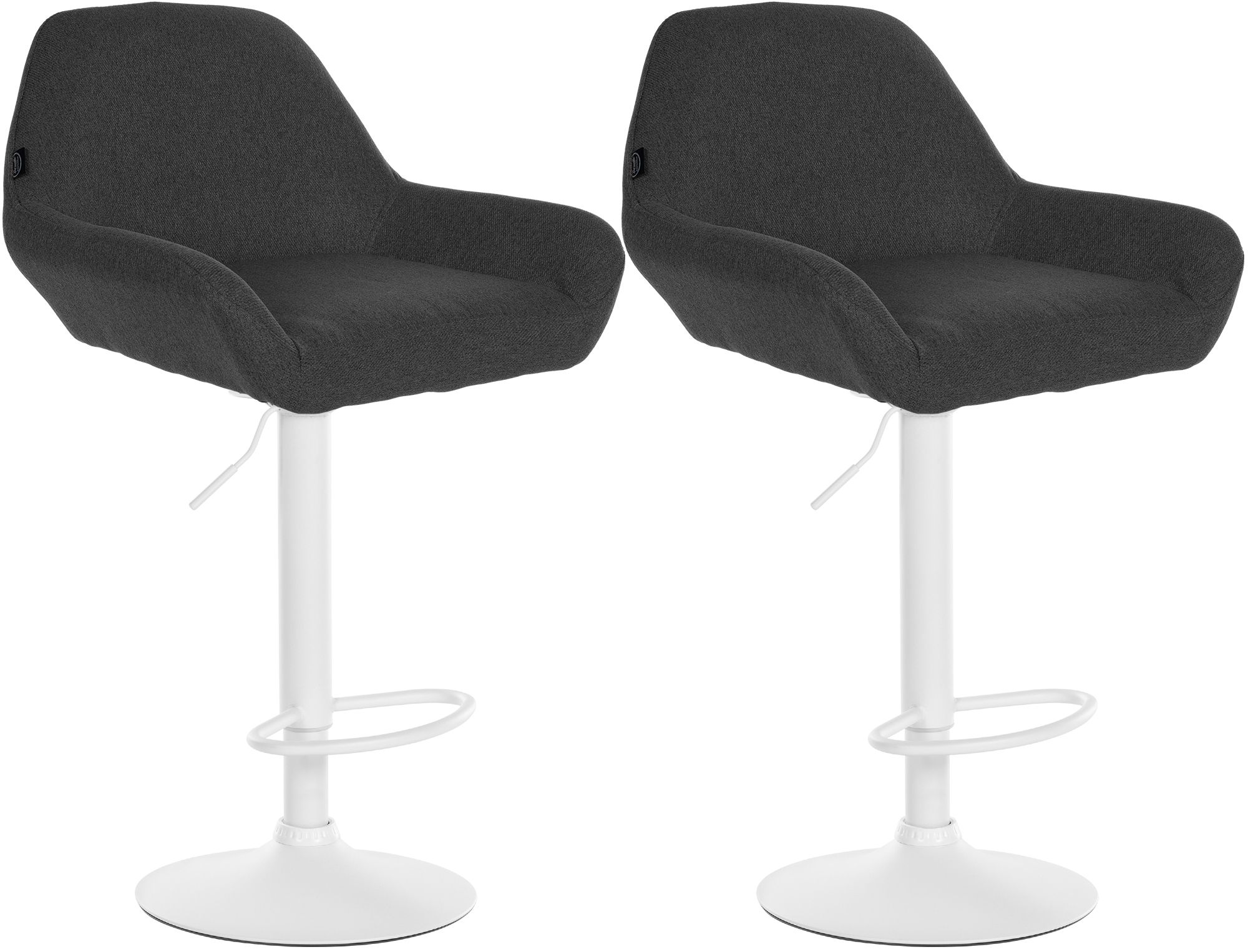 2er Set Barhocker Braga Stoff wei�