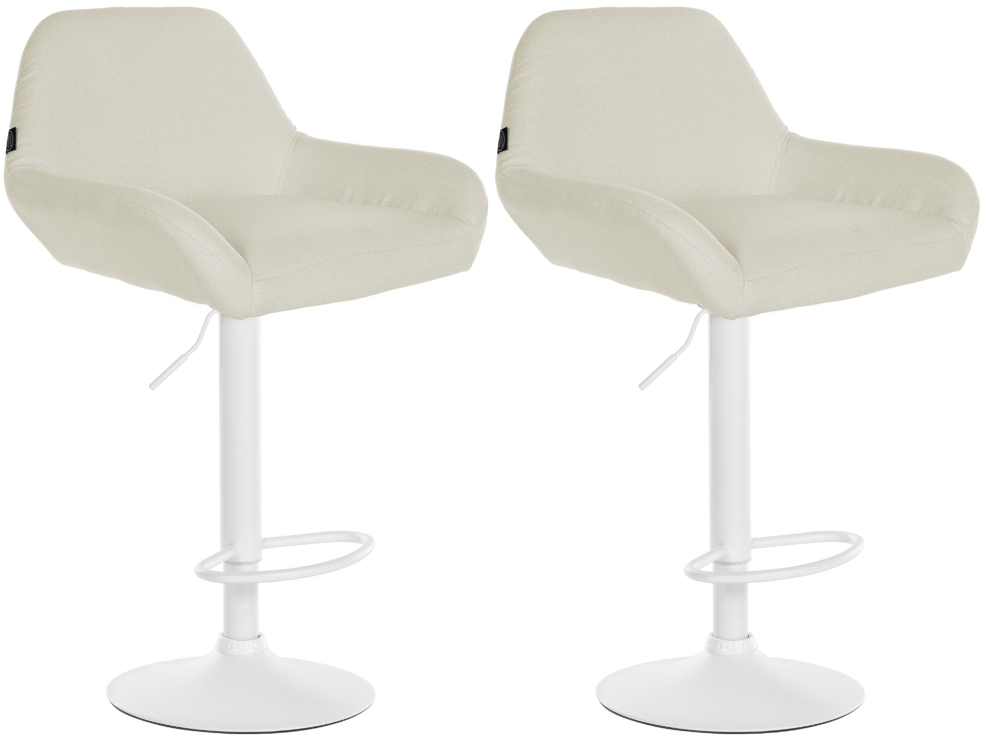 2er Set Barhocker Braga Stoff wei�