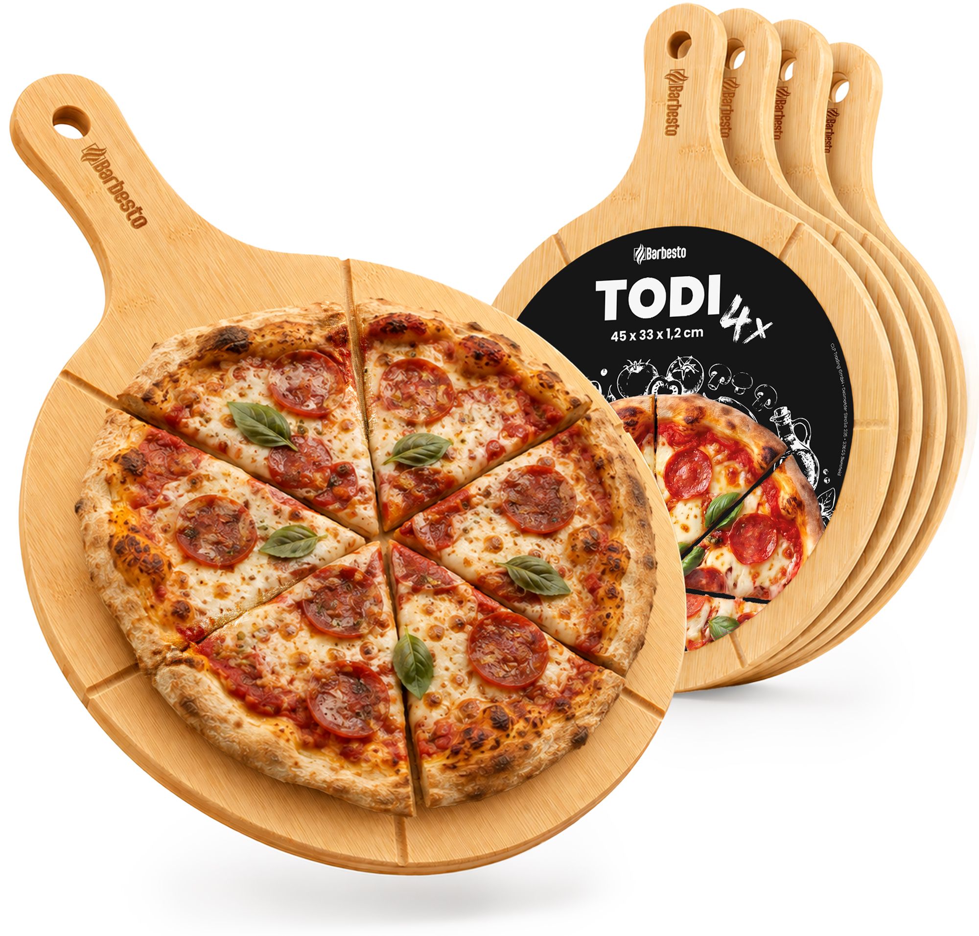 4er Set Pizzabrett Todi