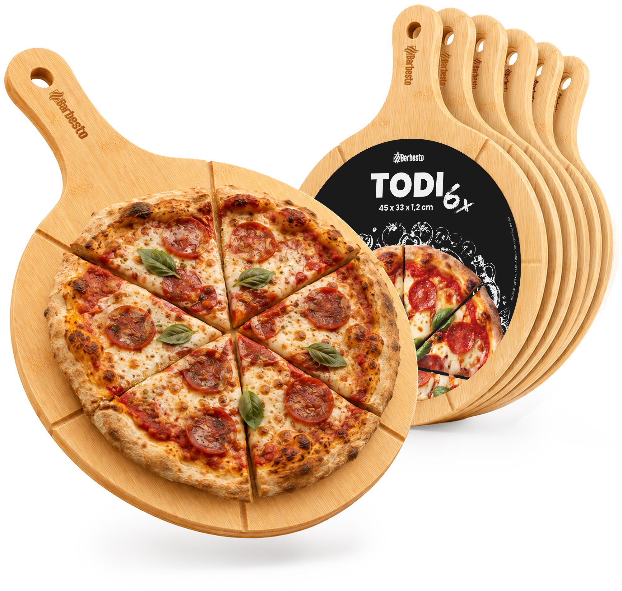 6er Set Pizzabrett Todi