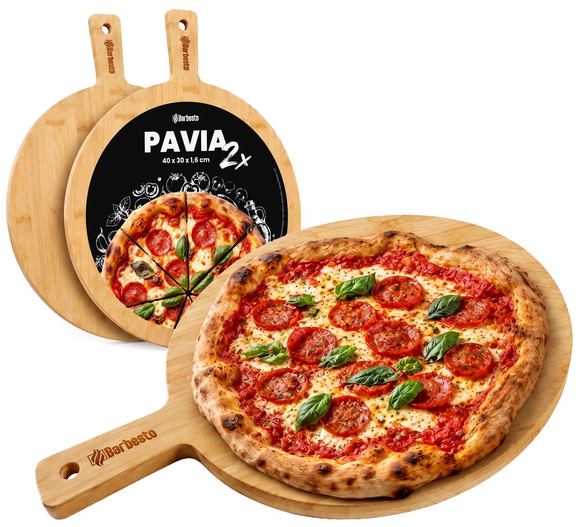 2er Set Pizzabrett Pavia